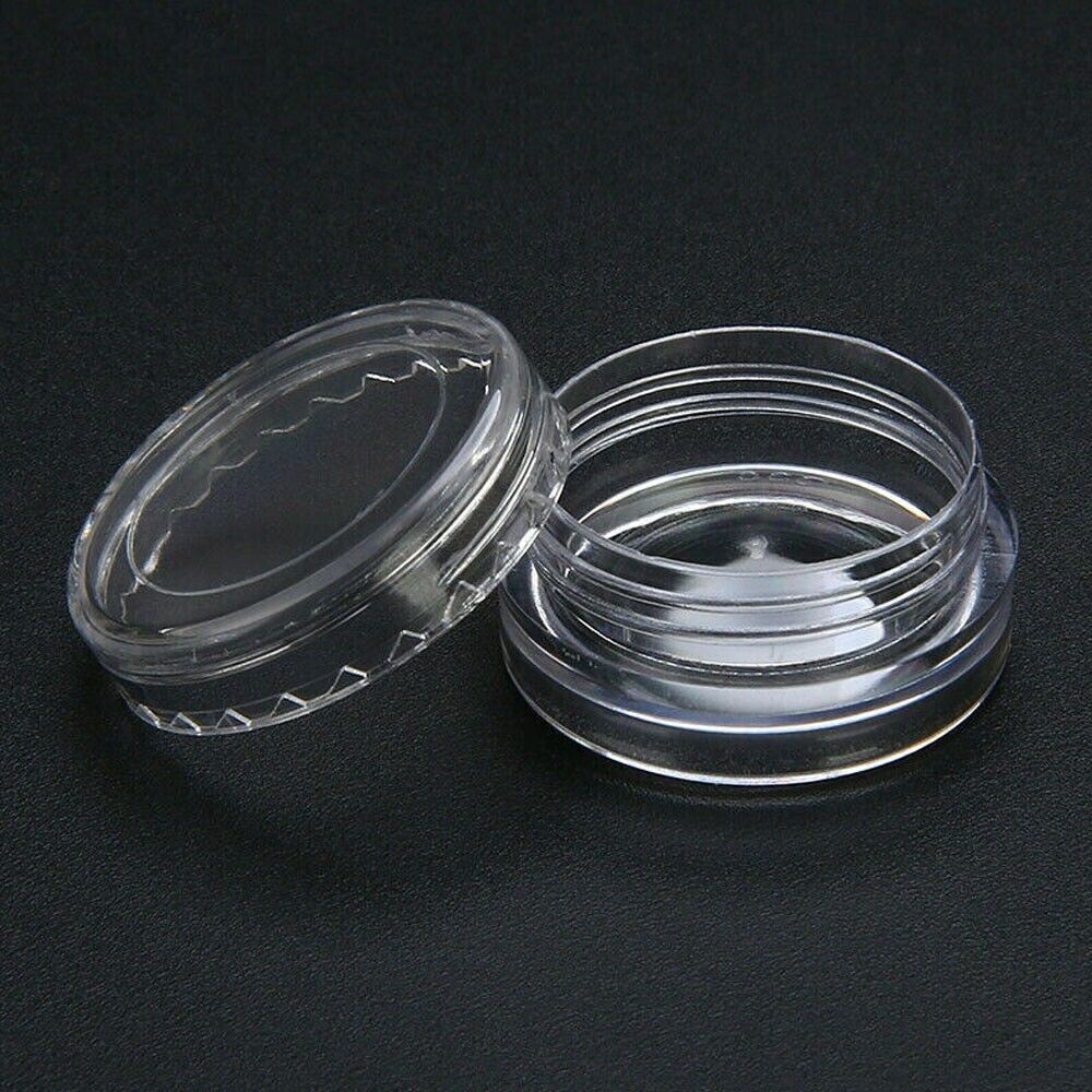 24Pc Mini Clear Plastic Beads Storage Boxes Containers Bottles Jars w/ Screw Cap