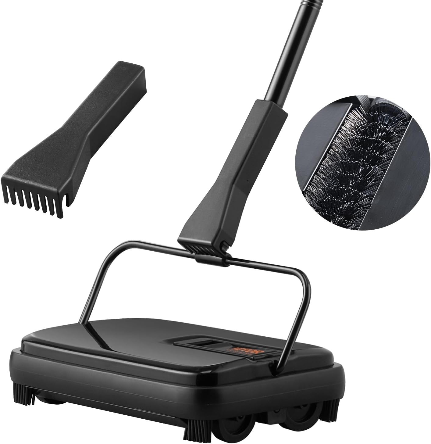 Carpet Sweeper, 7.87 in Sweeping Paths, Floor Sweeper Manual Non Electric, 30…