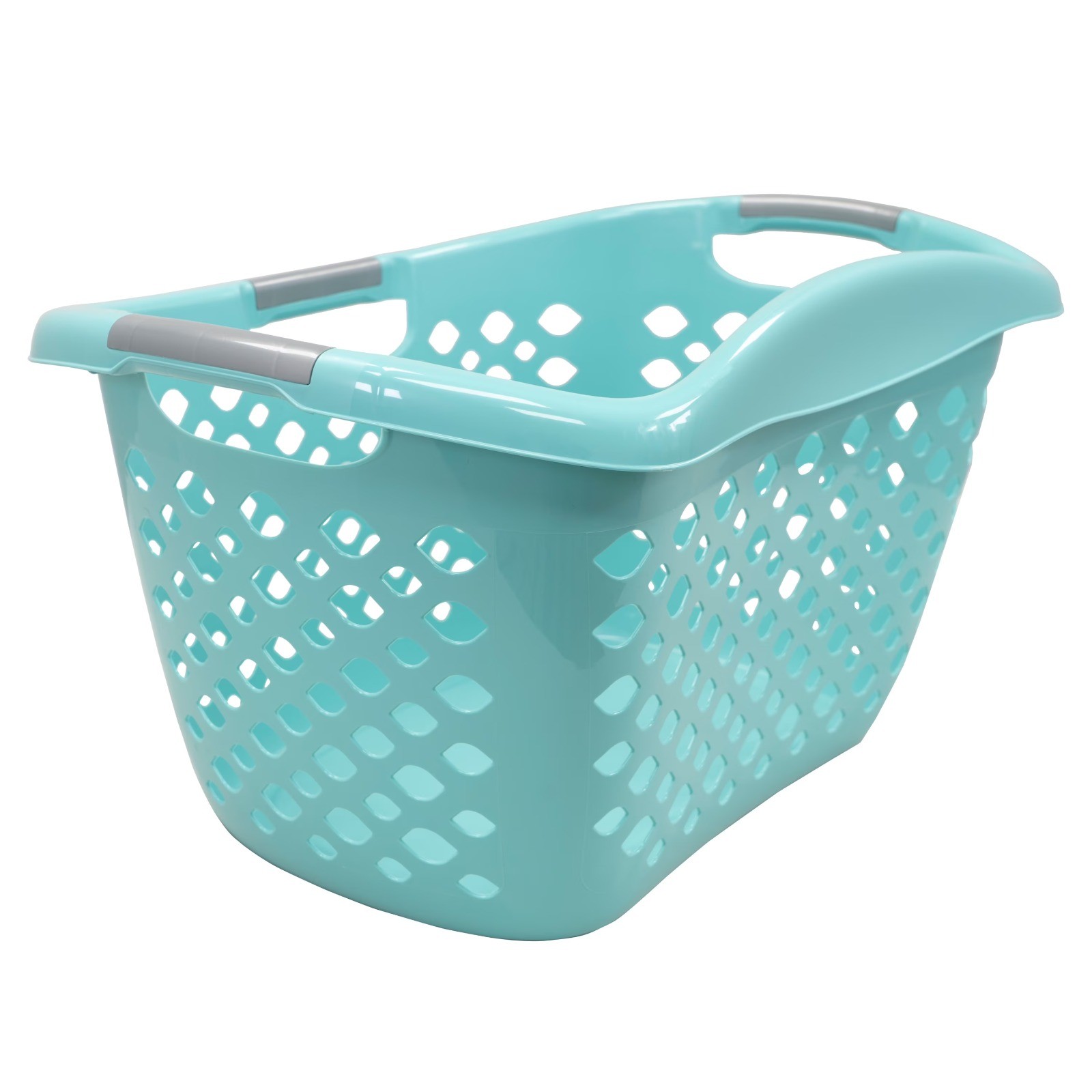 Large Plastic Laundry Basket with Comfort Grip Handles Lightweight Durable