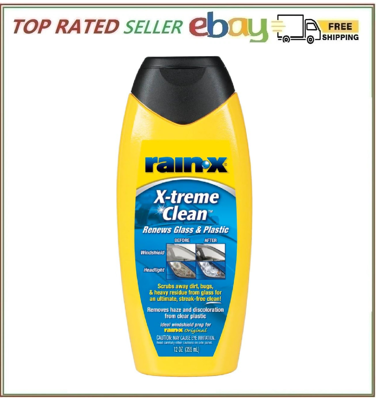 Rain X Xtreme Clean 12oz Headlight Windshield Cleaner Restores Clarity