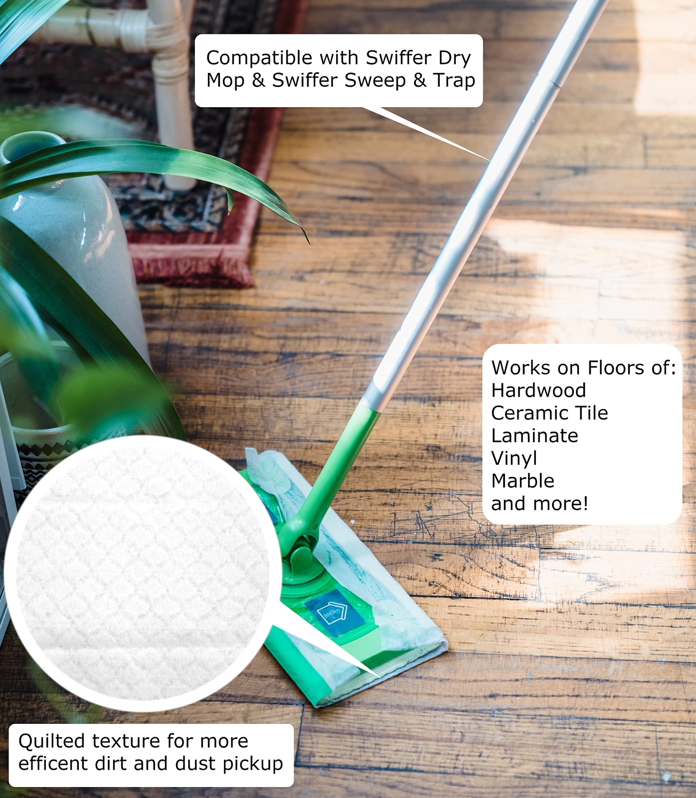 90count Dry Dust Mop Refill Floor Pads 11.5 X 8in For Sweeping Cleaning Scrubbin