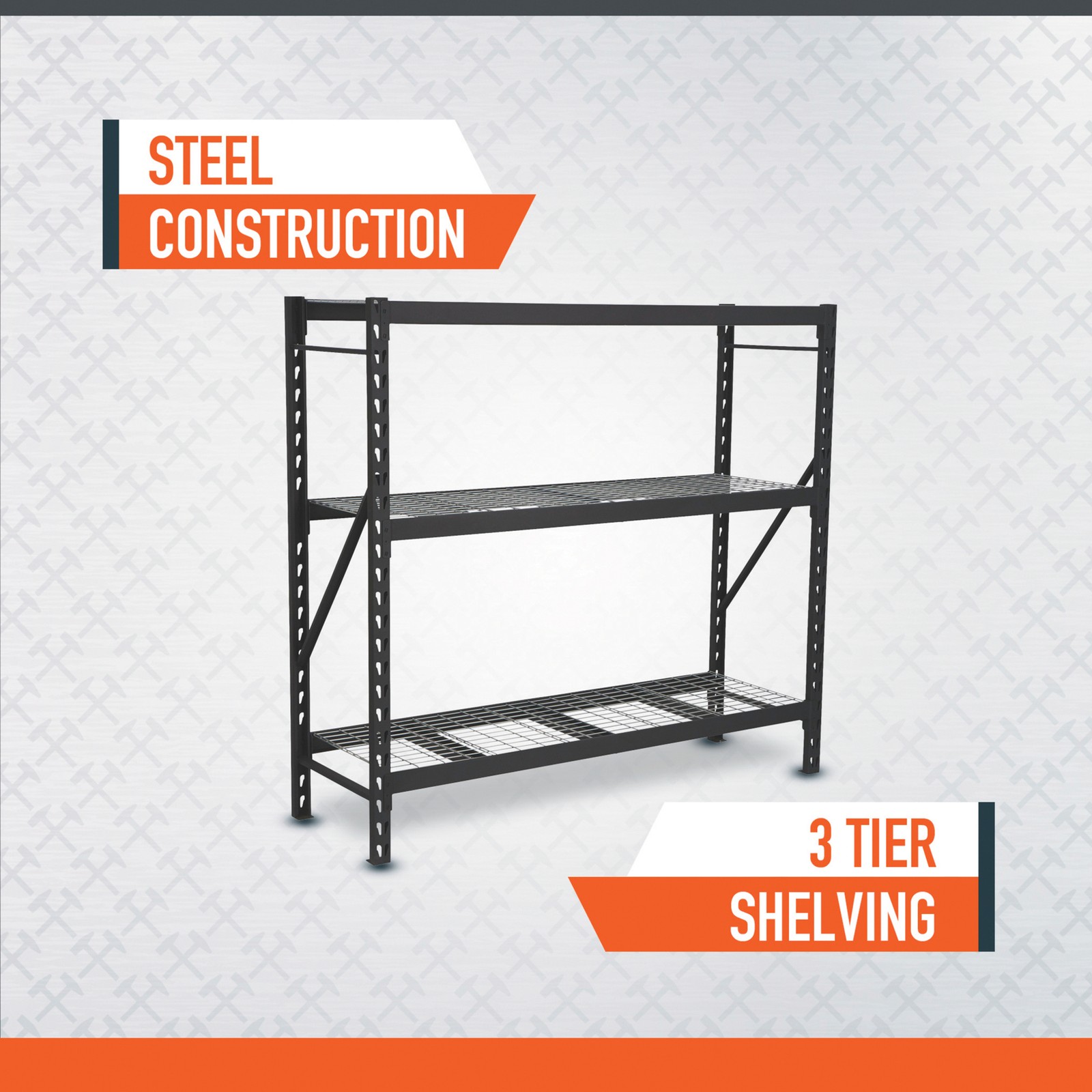 Ironton 3-Tier Steel Shelving Rack, 6,000-Lb. Total Capacity