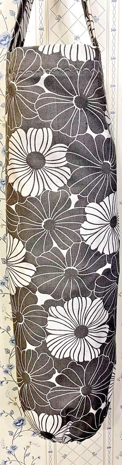 Gray White Flower Grocery Bag Holder 18” USA