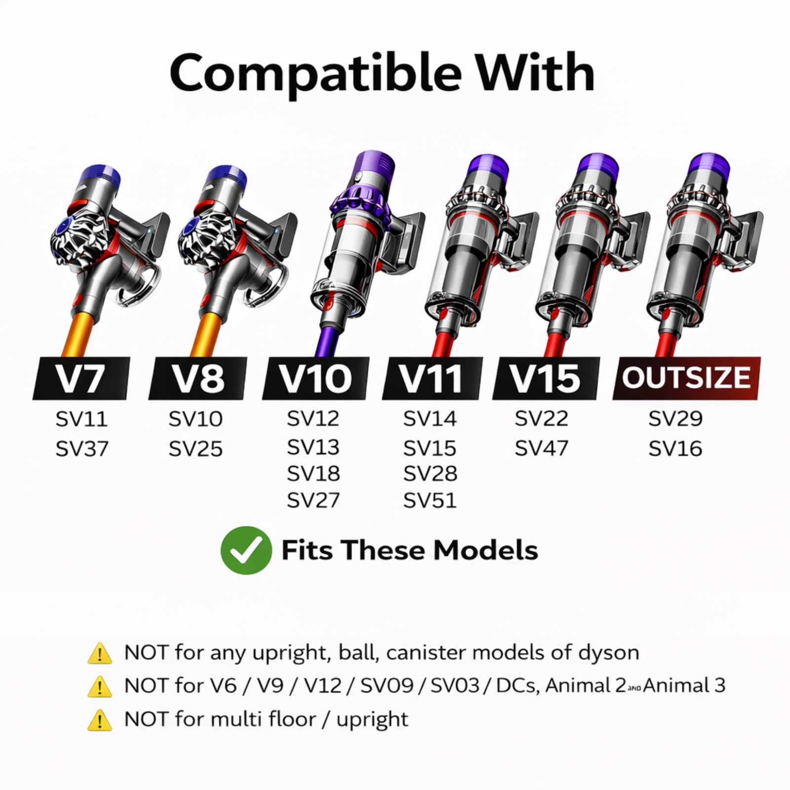 Extension Hose Brush Crevice for Dyson V7 V8 V10 V11 V15 Duster Tool Accessories