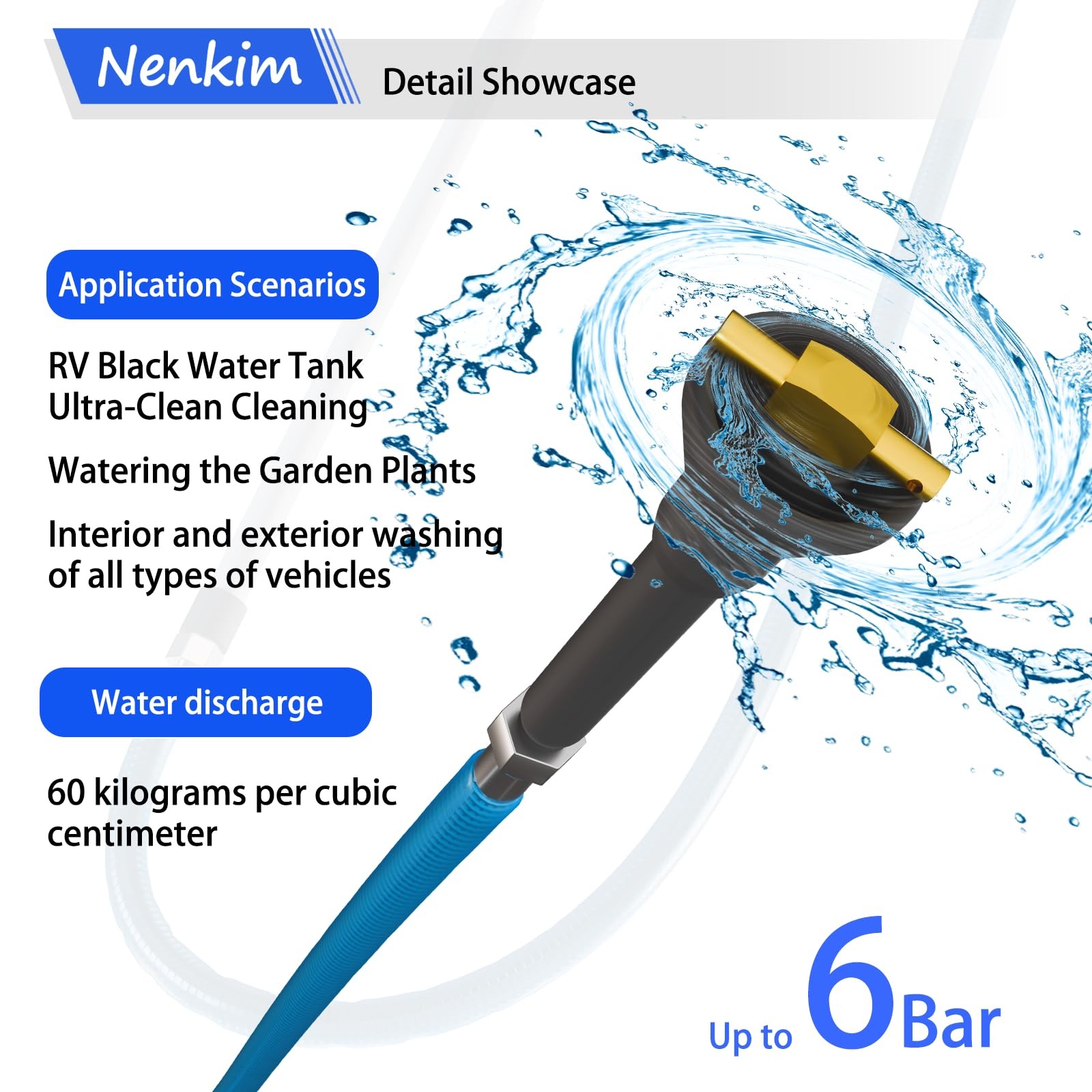 RV Holding Tank Swivel Stik Rinser – RV Black Tank Cleaning Wand 360° Rotatable