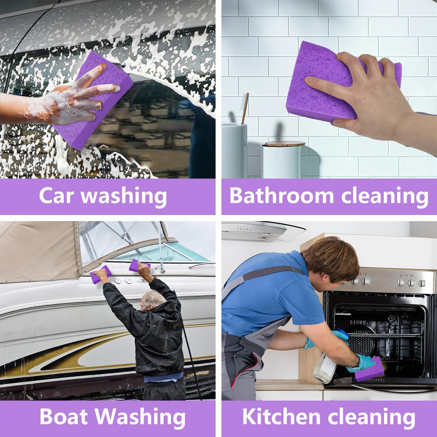 Cleaning and Washing Sponge 3 Pack Large Extra Thick Heavy Duty Sponge Multi…