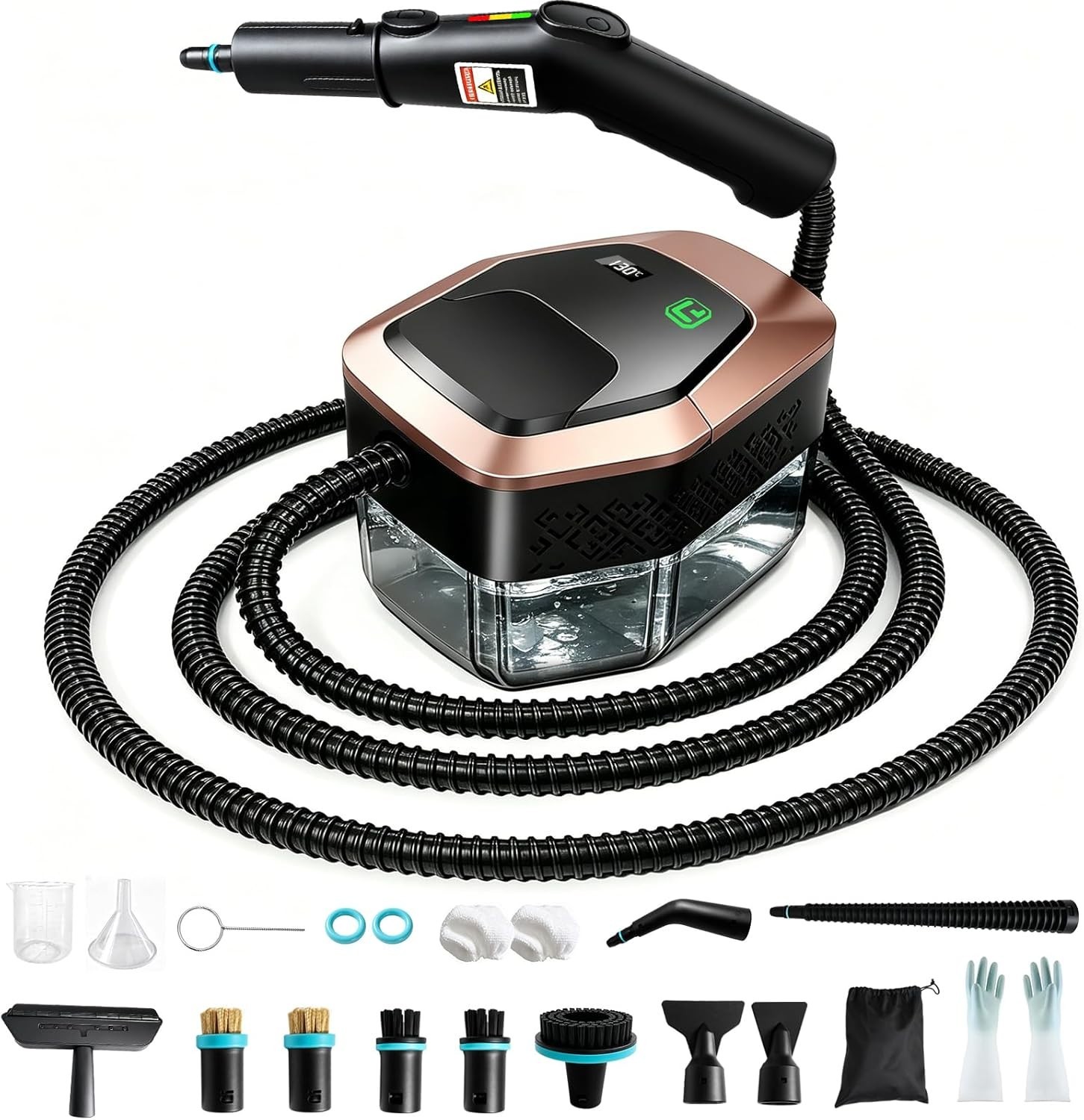 Steam Cleaner for Home & Car, 3-Level Adjustable Steamer for Cleaning, 15s He…