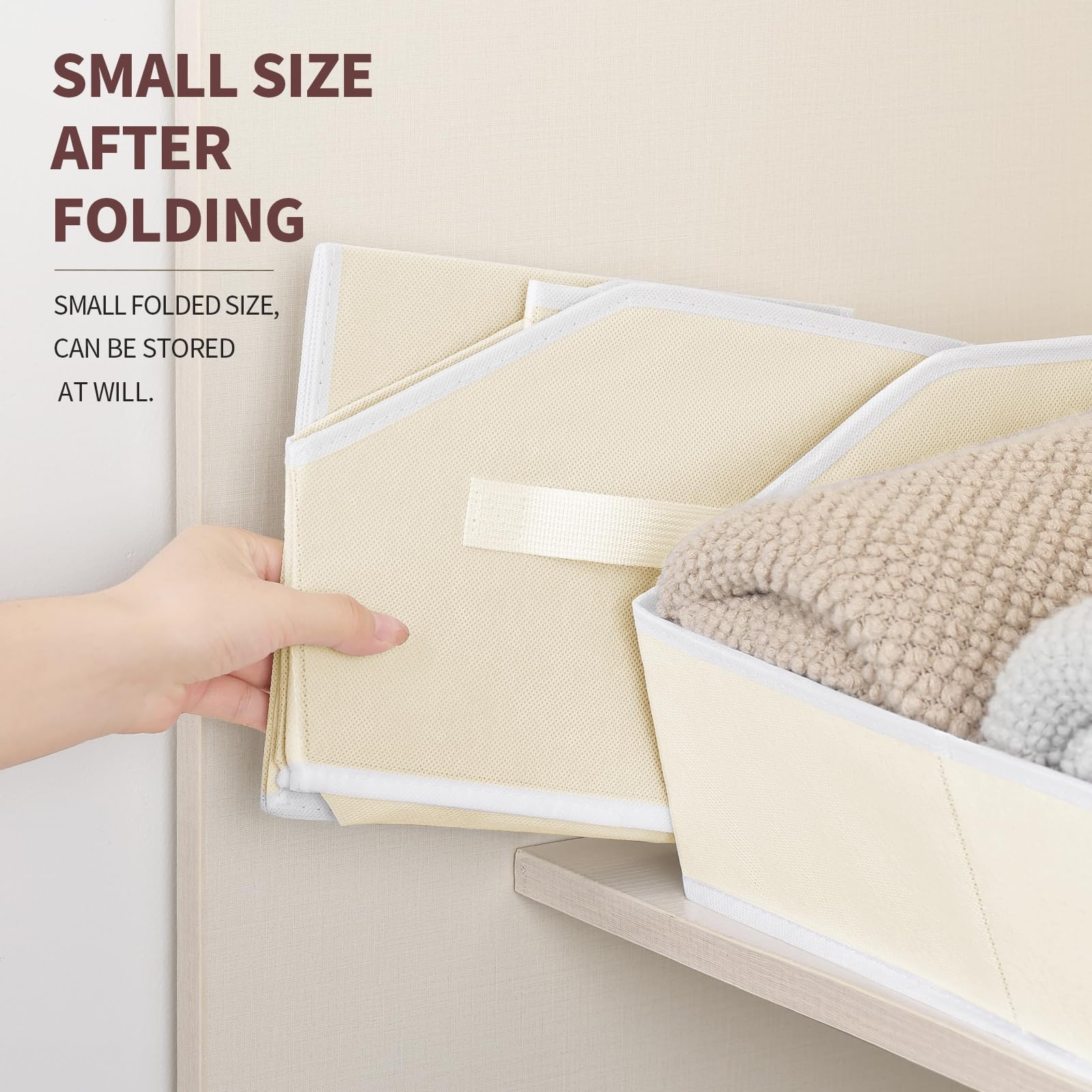 Cube Storage Organizer – Large Bins with Handle, Trapezoid Organizing Baskets…
