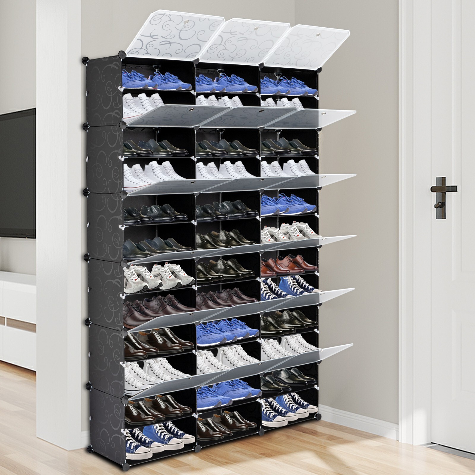 72 Pairs Shoe Rack Organizer 12-Tier Stackable Shoe Storage Cabinet Space Saving