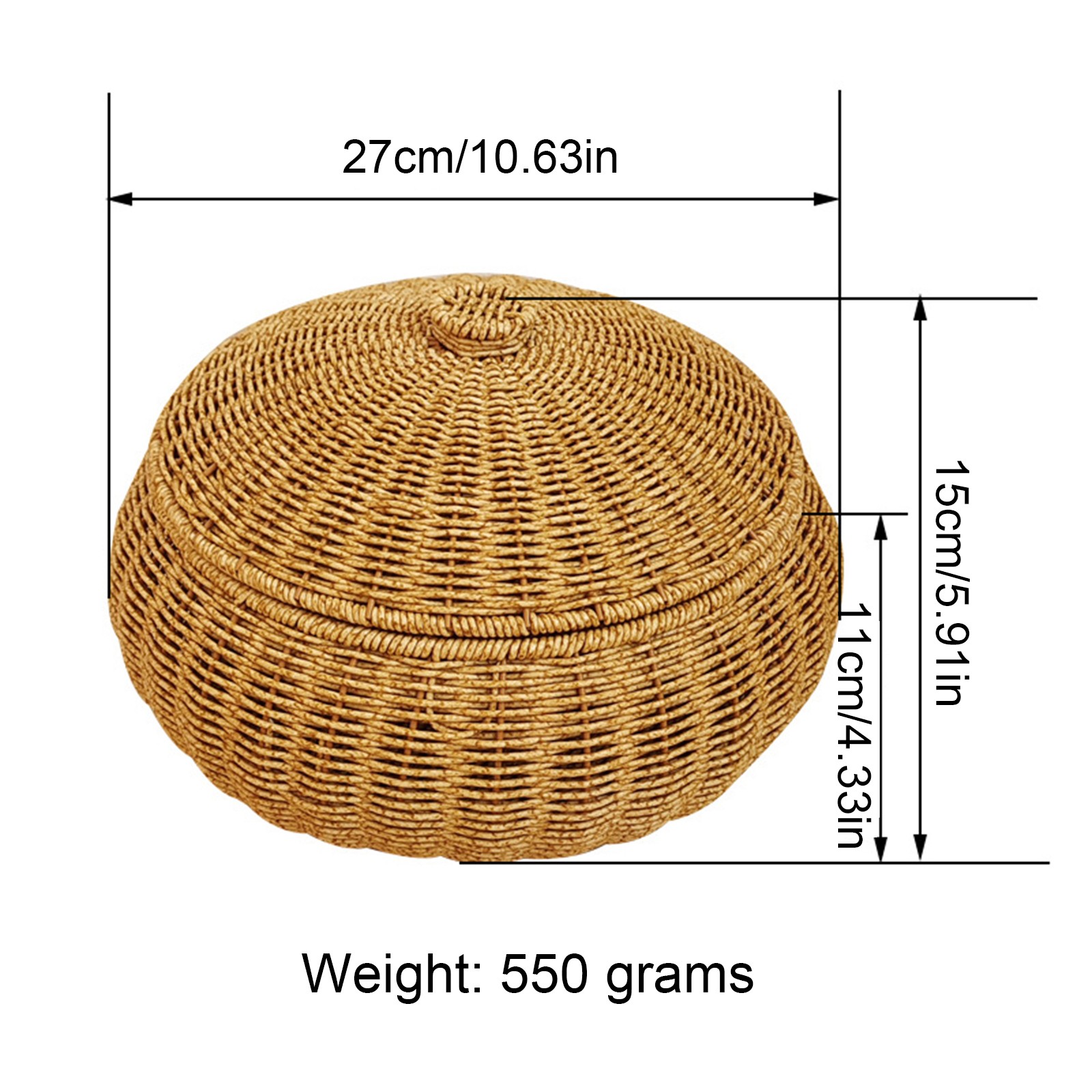 Round Rattan Boxes Weaving Decorative Shelf Basket Ideal for Picnics & Dining