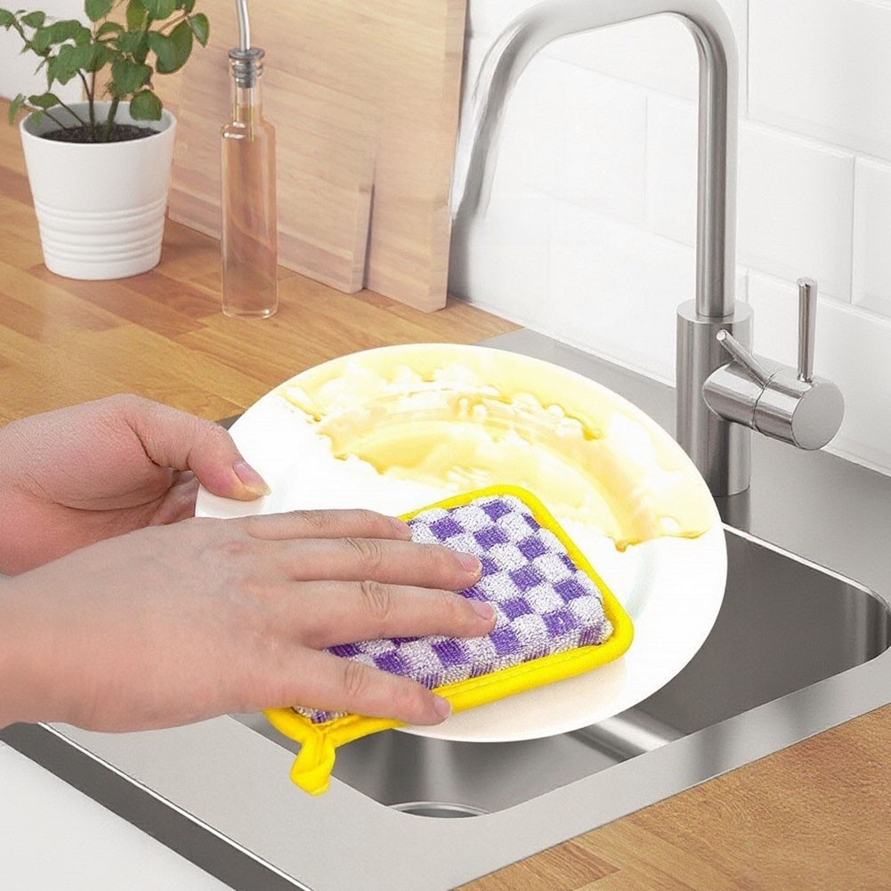 Double Sided Sponge Pack 10 pcs 15x10cm for Dishes Countertops Rinsing