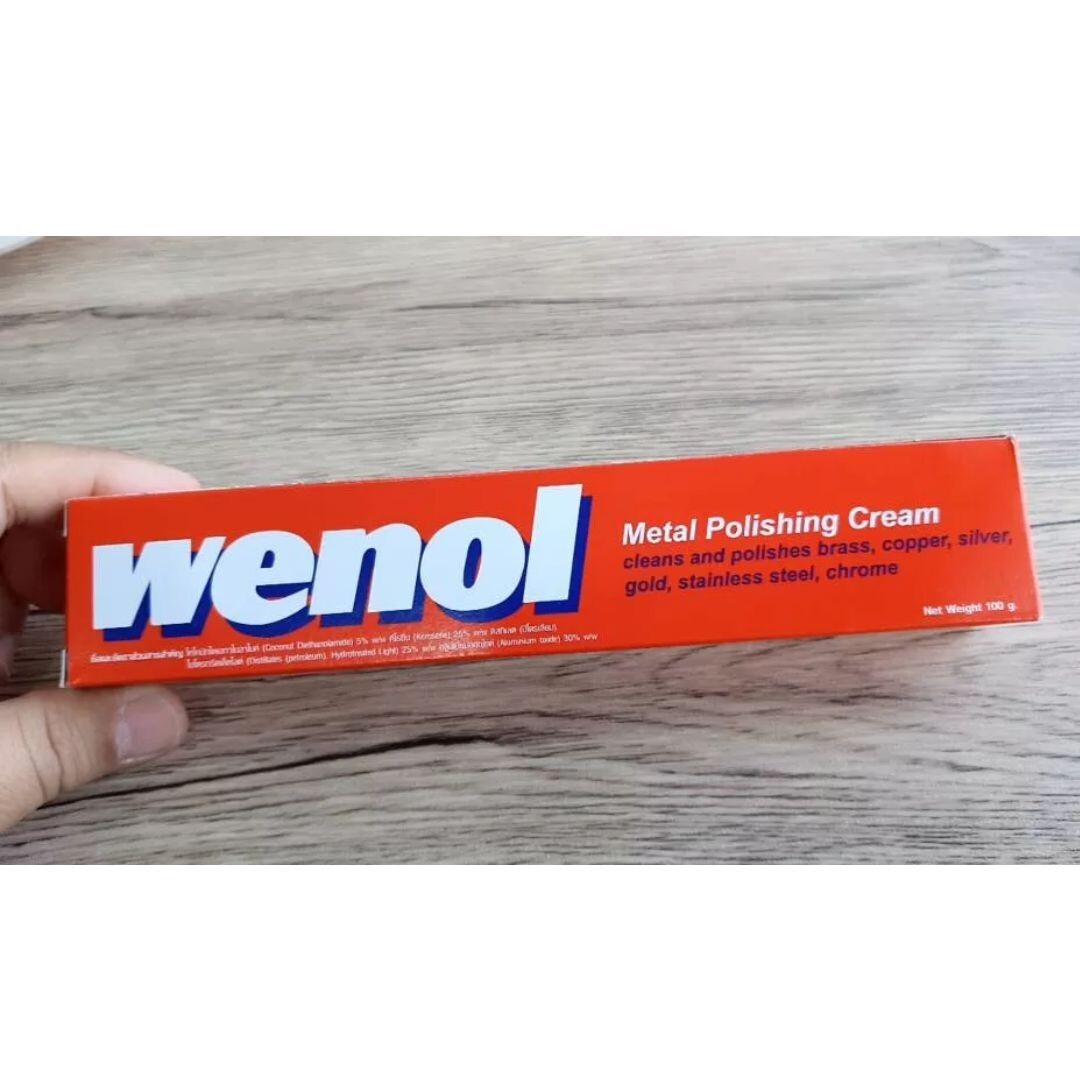 WENOL Metal Polishing Cream Brass Stainless Steel Aluminum Silver Gold 100 gx2