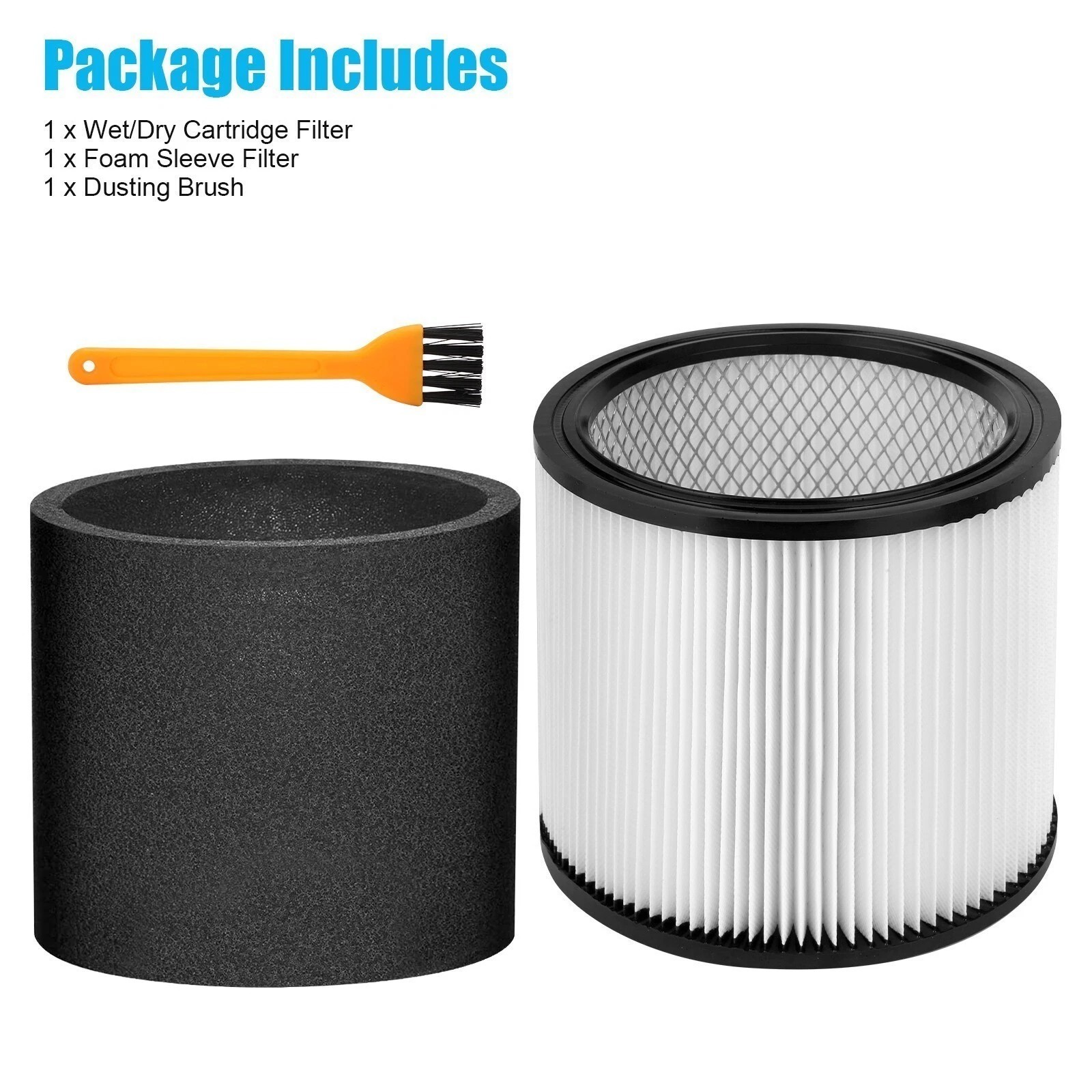 Wet/Dry Cartridge Filter for Shop-Vac Vacuum Cleaner Accessories 90304 Washable