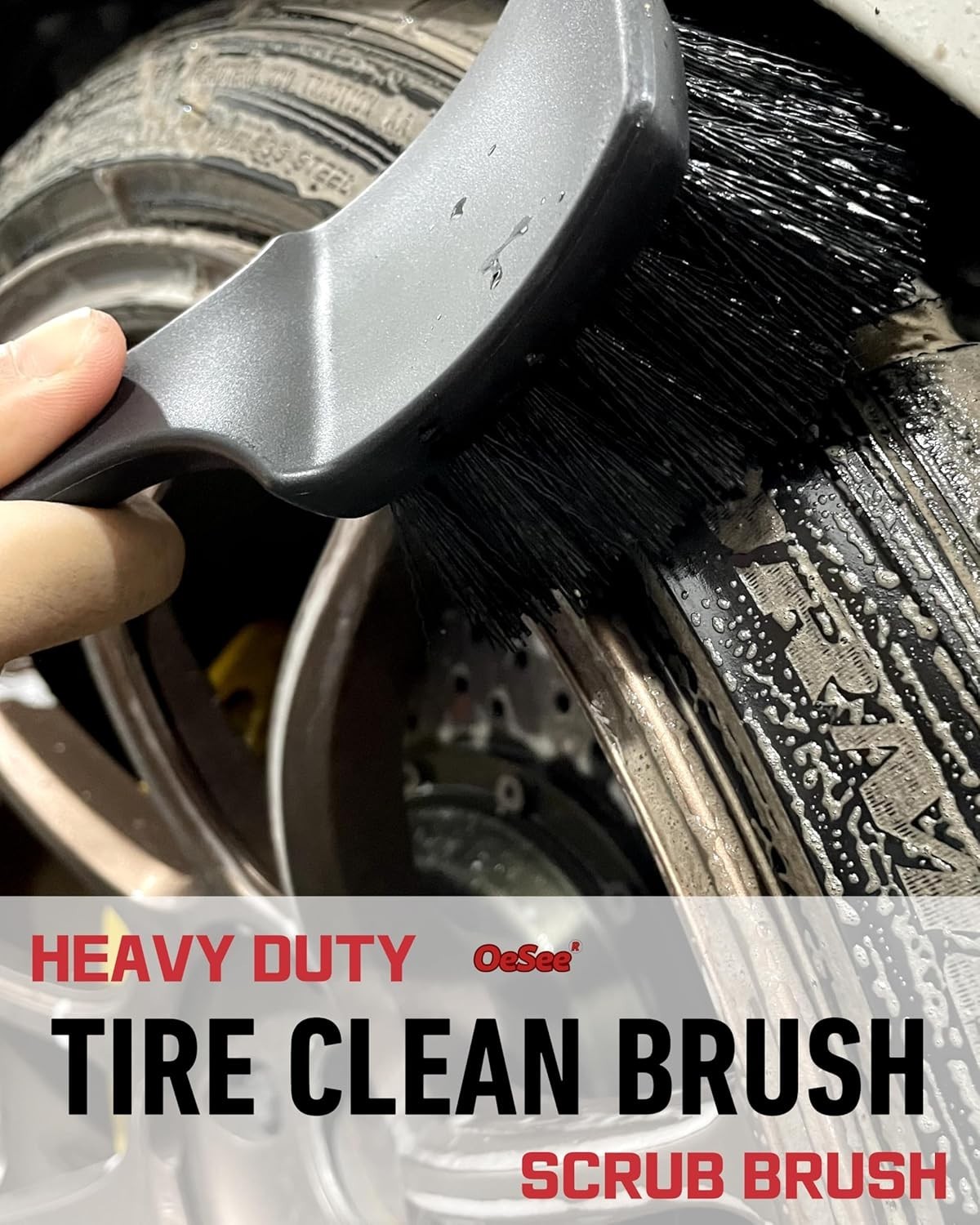 Professional 4 Pack Long Handle Wheel Brush Kit for Cleaning Wheel and Tire- …