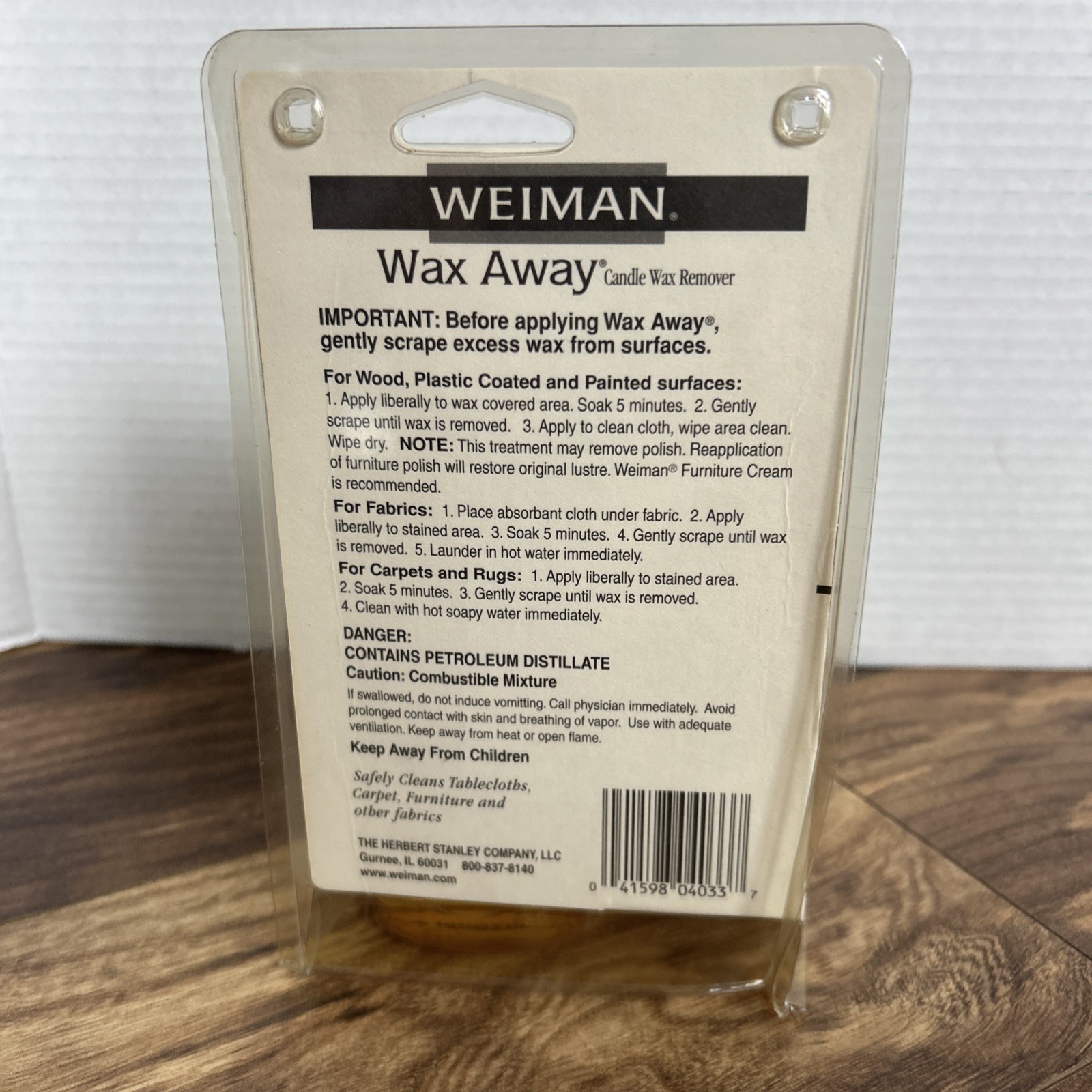 Weiman Wax Away Kit 4 Oz Bottle Candle Wax Remover New Sealed