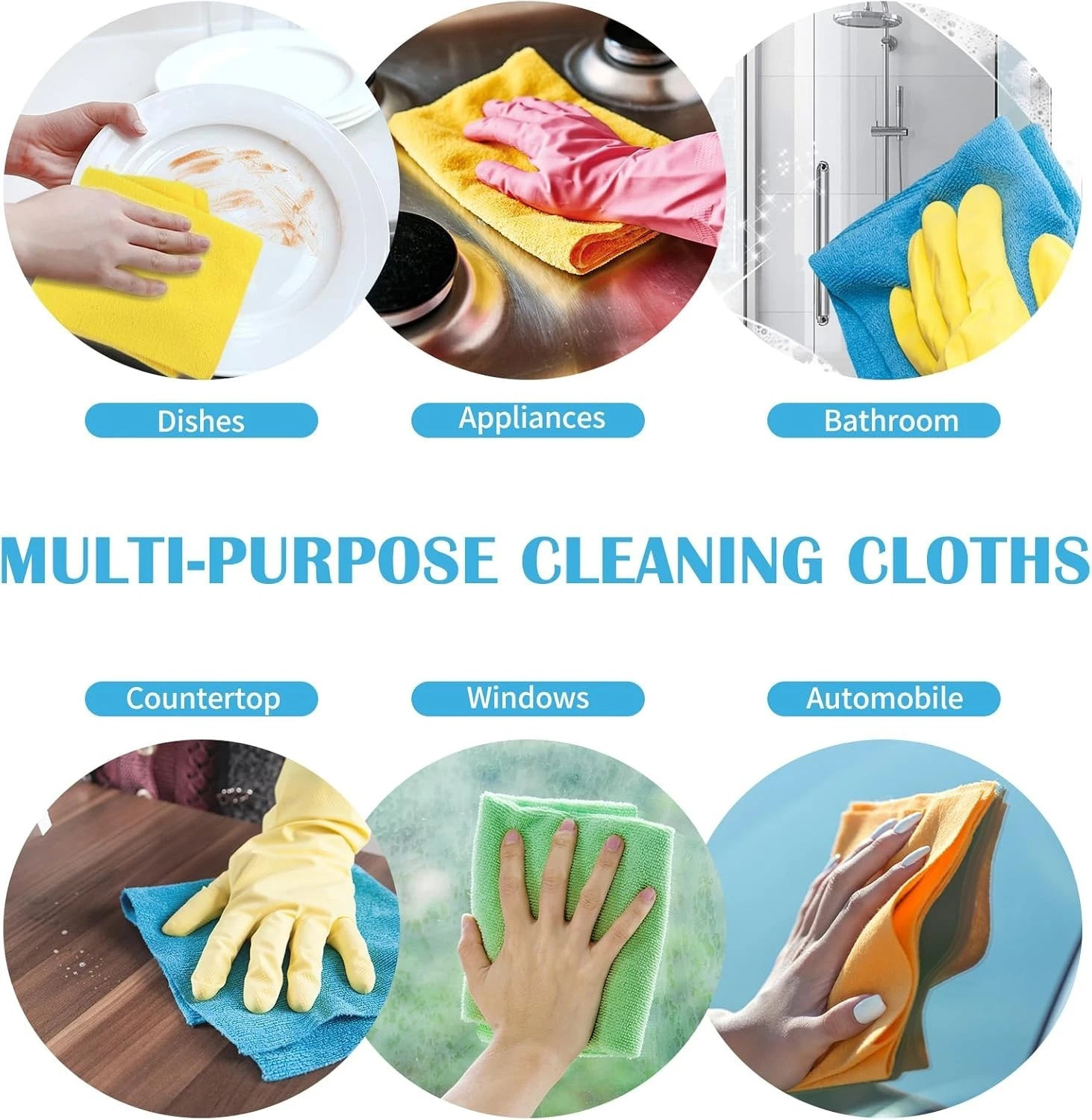 Microfiber Cleaning Cloth Set of 50 Towel Rag Car Polishing Detailing No-Scratch