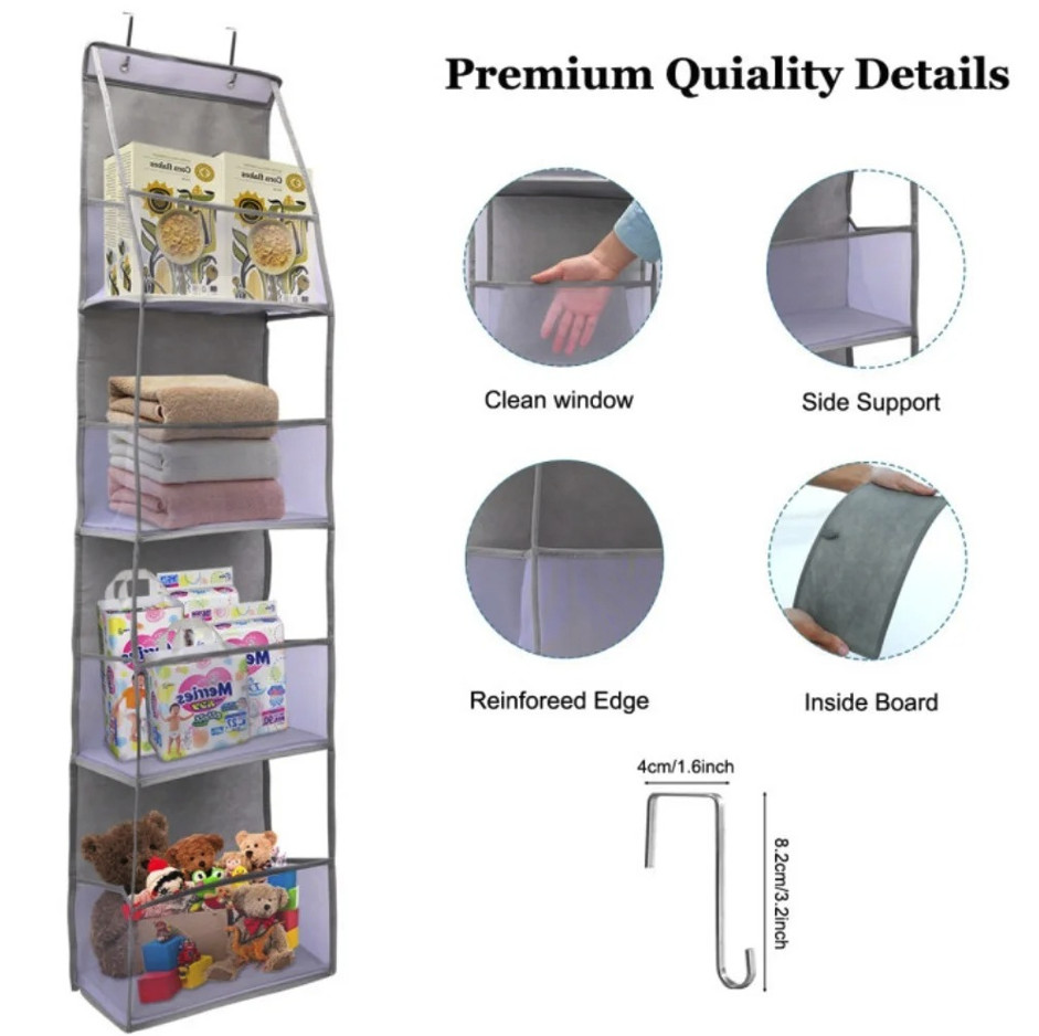 1pc 4 Layer Over The Door Hanging Organizer Cosmetics Storage – NEW