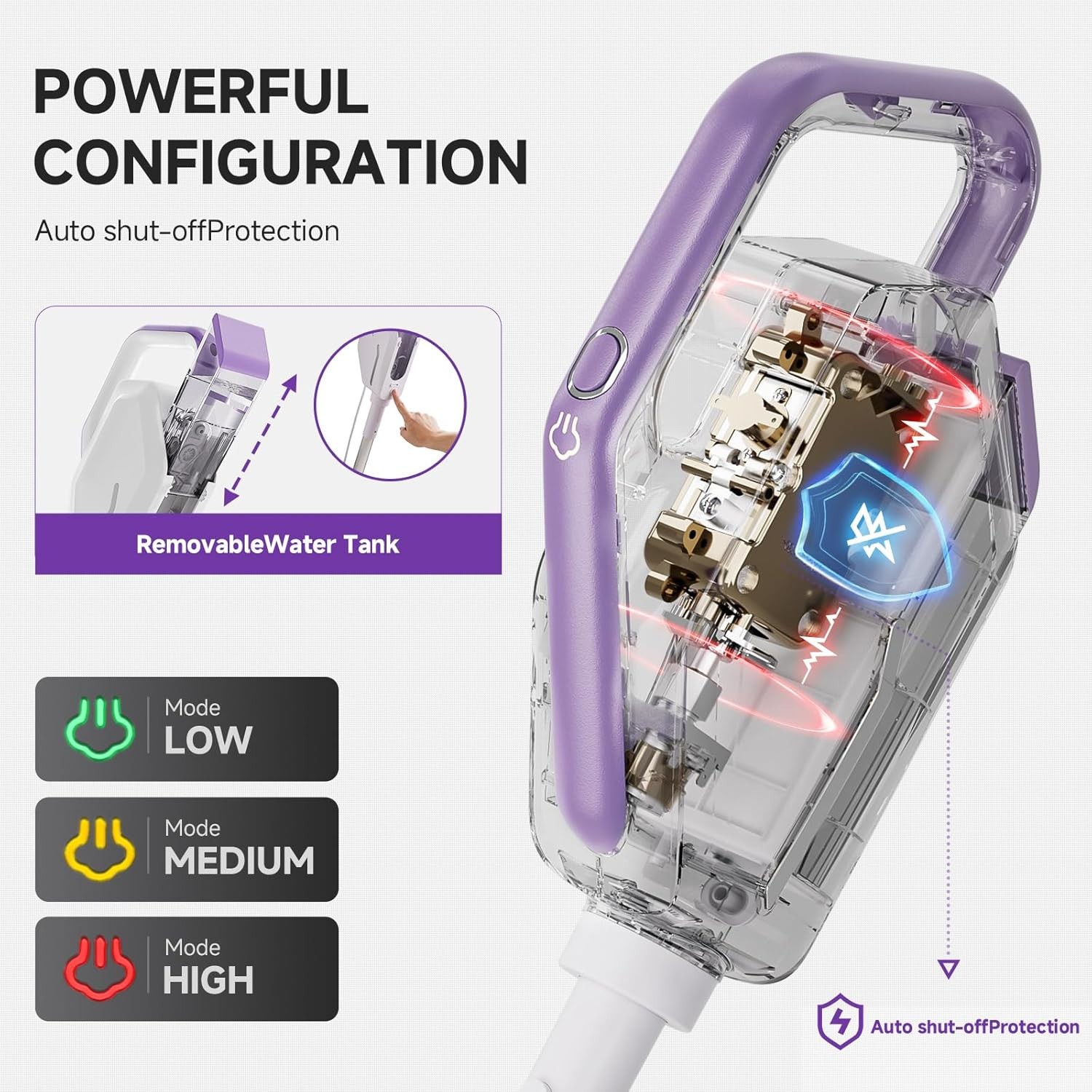 1300W Steam Mop, Detachable Handheld Steamer, Floor, Tile, Window,Grease Cleaner