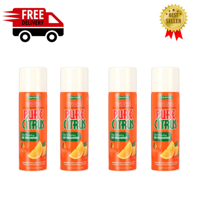 ( 4 PACK ) Pure Citrus Orange Air Freshener, 4oz Free Shipping Non-Aerosol