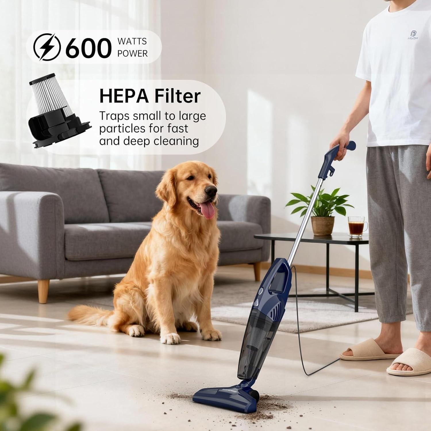 Multifunctional 3-in-1 Corded Vacuum Cleaner for Pets, Carpets & Hard Floors