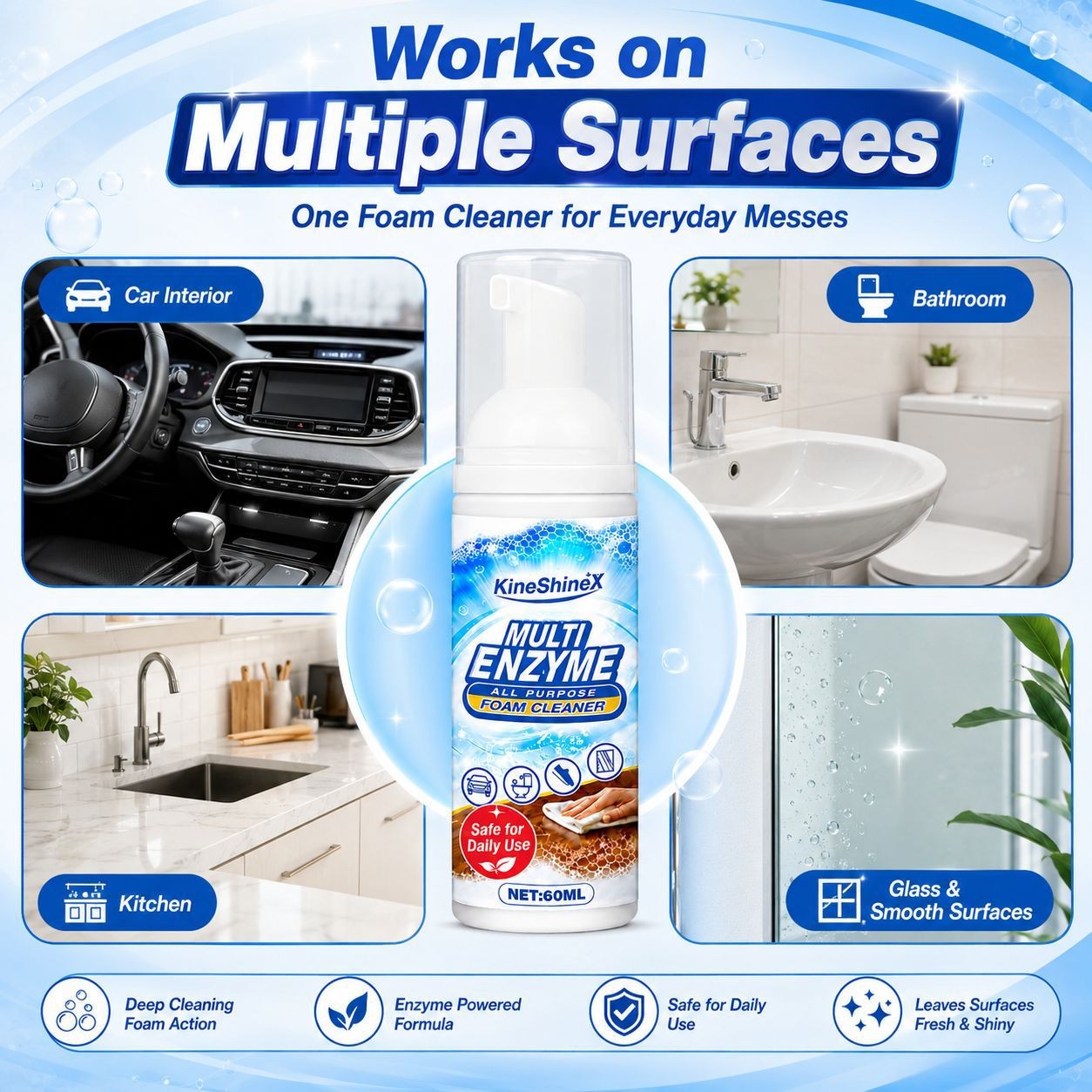 EaseHub Multi Enzyme Cleaner, Easehub Multi-Enzyme All Purpose Foam Cleaner