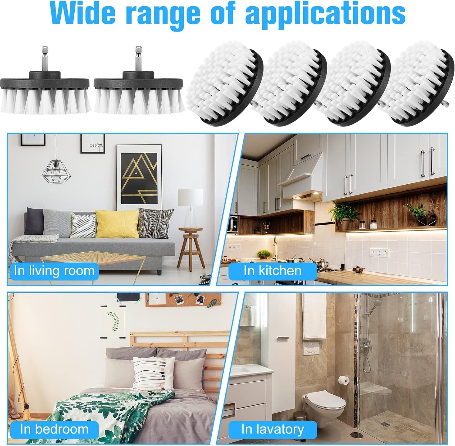 Drill Brush Attachment Power Scrubber Cleaning Kit Multi Purpose Drill Brush Set