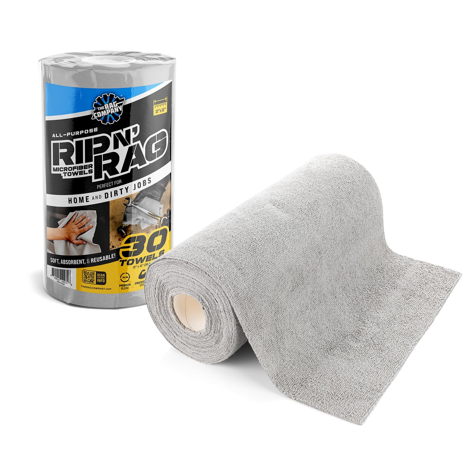 – Rip N’ Rag Multi-Purpose Reusable Microfiber Towels for Home, Office, Garag