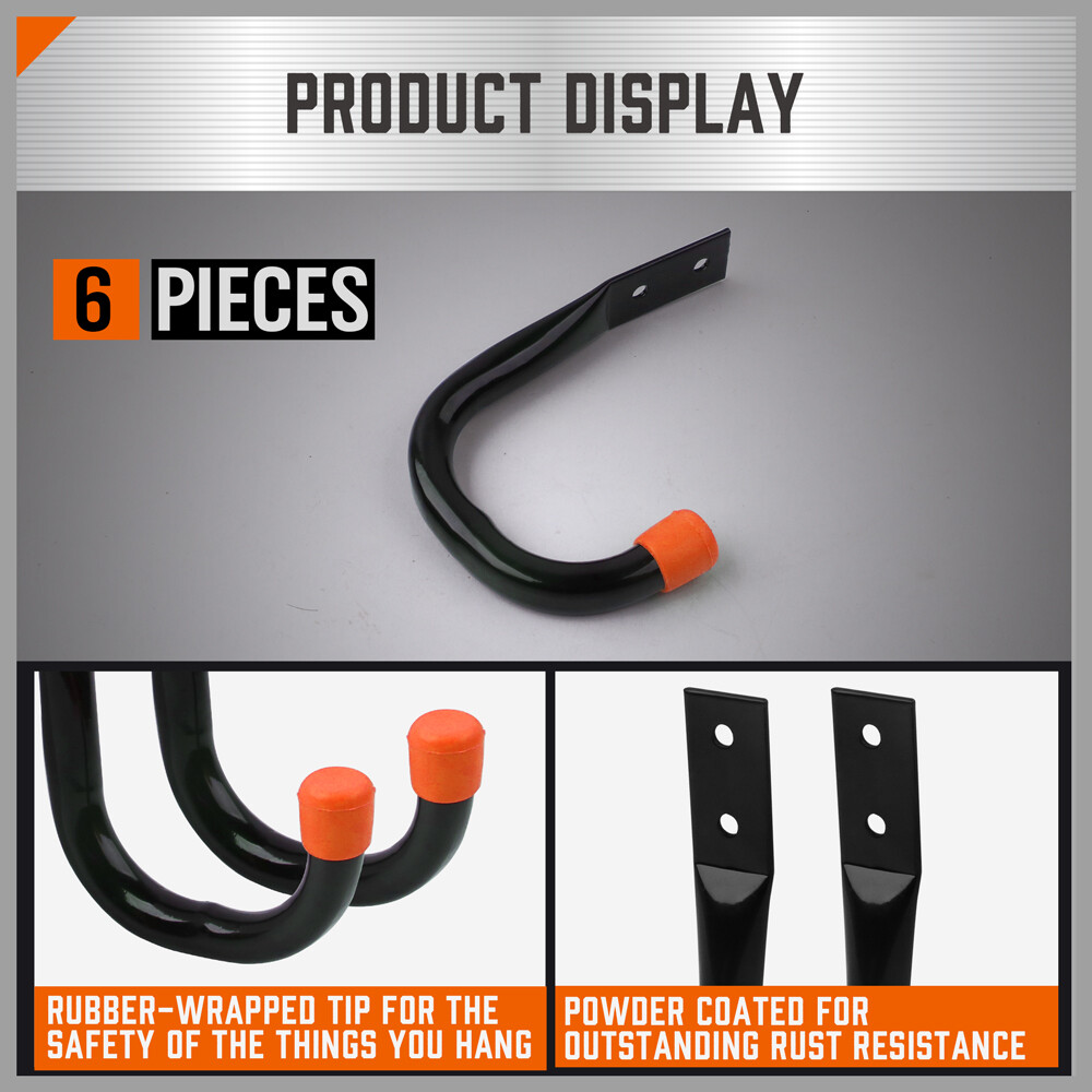 Heavy Duty Storage Hooks Wall Mounted Ladder Garage Bikes Tools Garden Shed