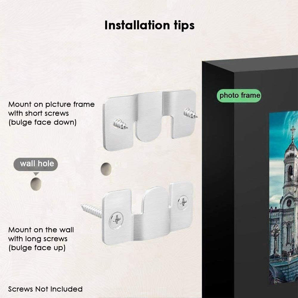 10 Pairs Flush Mount Bracket Alloy Steel Interlock Photo Frame Hook Wall Mount