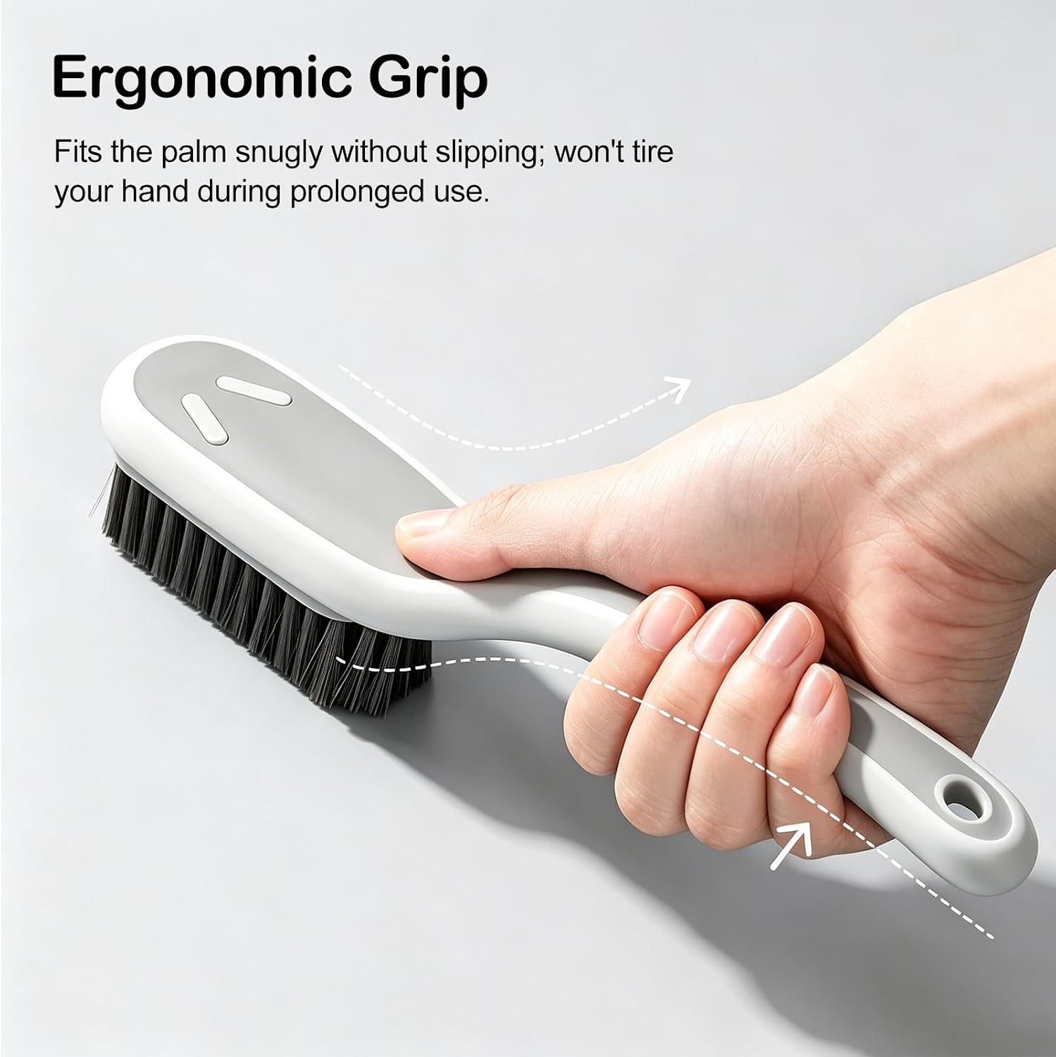 Soft Bristle Scrub Cleaning Brush 3 Pack Laundry Brush Gray White | Soft Scrub B