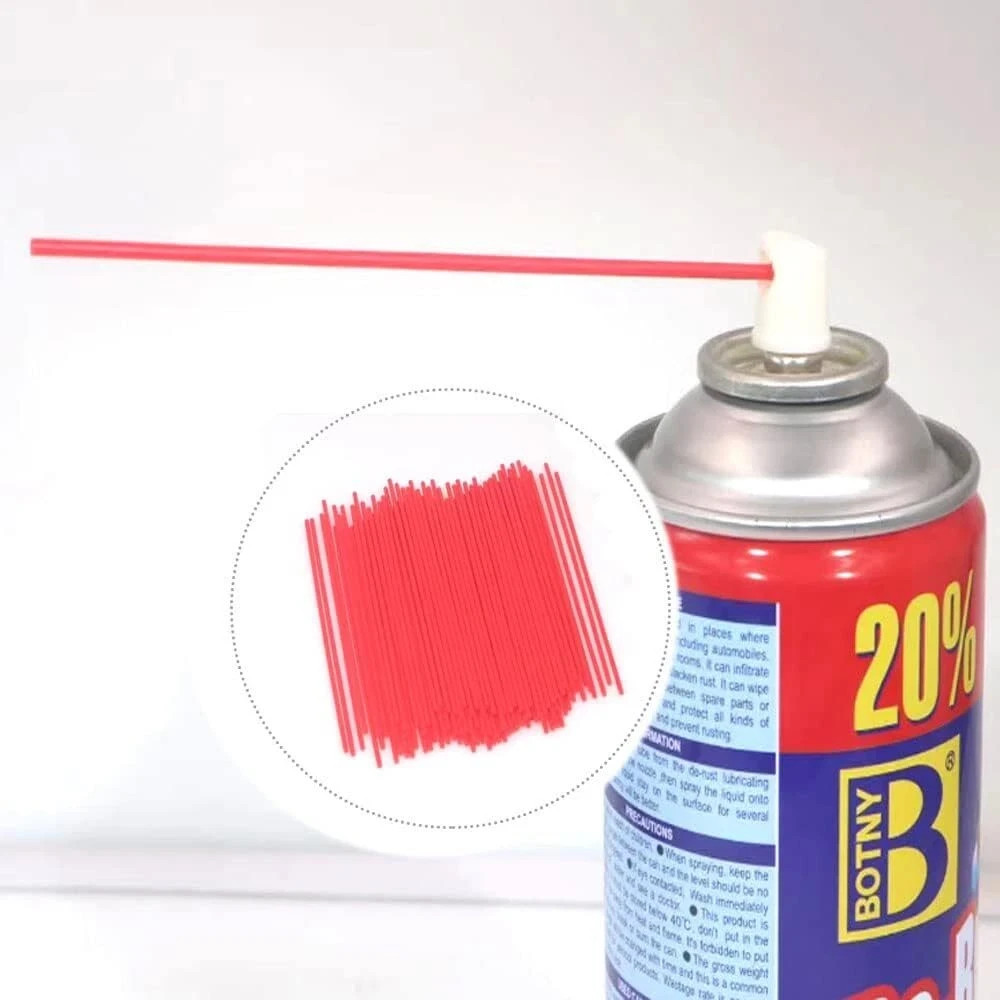 50 Pack 5Inch Red Plastic Spray Can Straws Replacement Aerosol Can Extension Tip