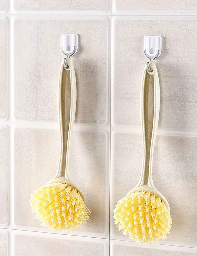 1 pc Long Handle Kitchen Cleaning Brush – Dish, Pan & Cutting Board Scrubber