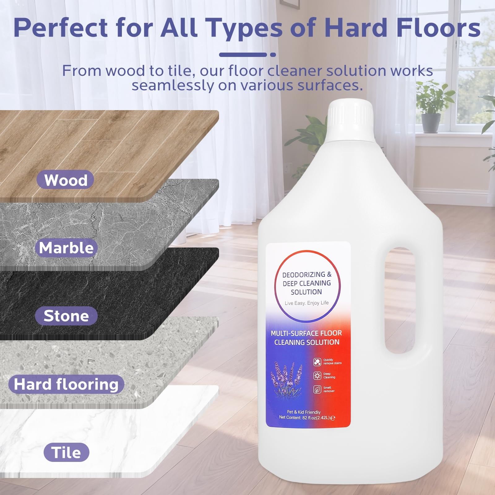 Floor Cleaning Solution,82 Fl Oz – with Tineco S3/S5/S7 & iFloor 3/5 (No Stea…