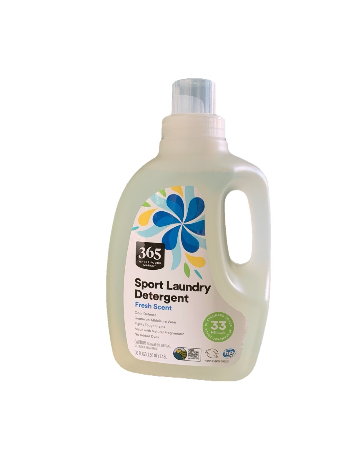 365 Whole Foods Market Sport Laundry Detergent Fresh Scent 50 fl oz 33 HE Loads
