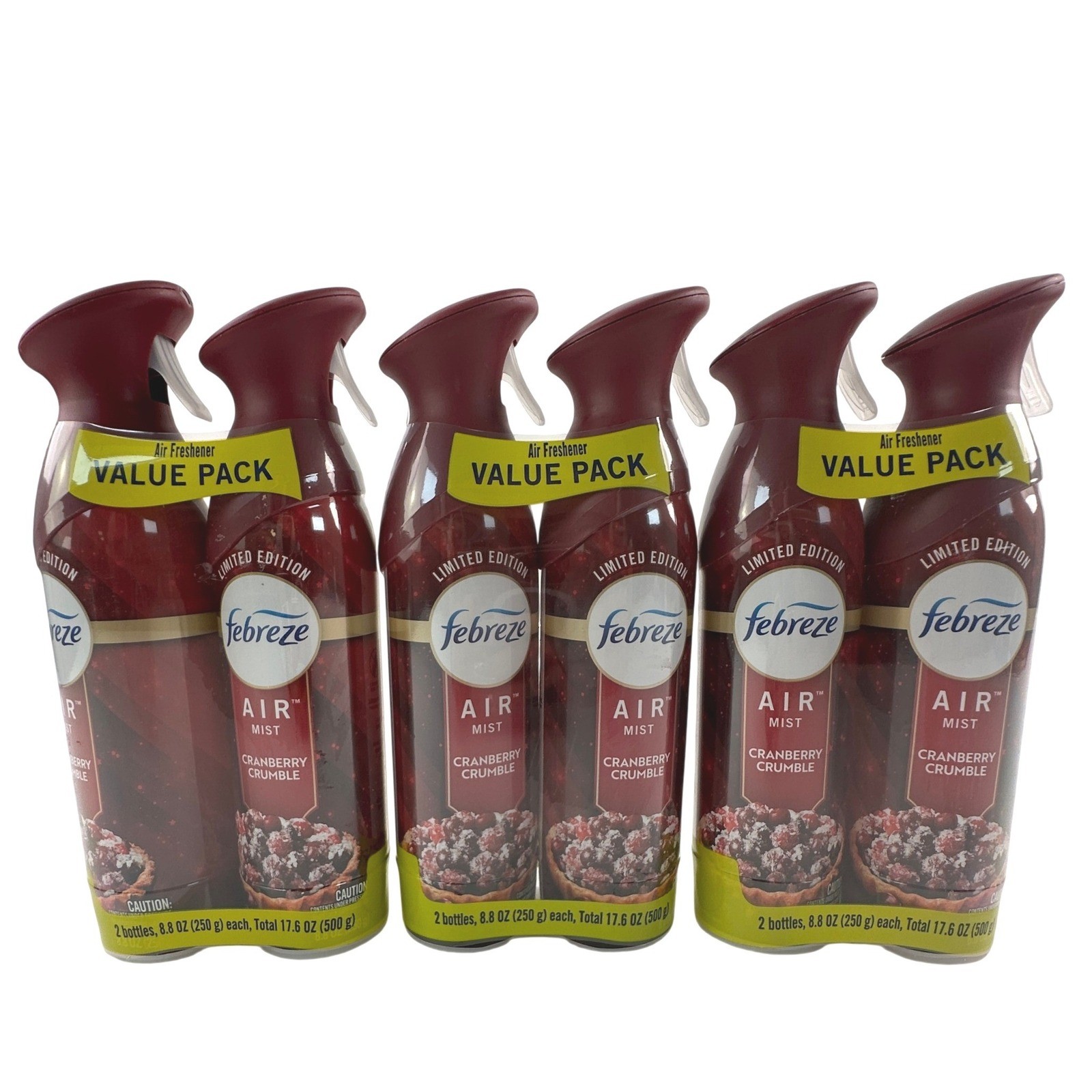 Febreze 6 Pack 8.8oz Air Freshener Red Cranberry Crumble Limited Edition