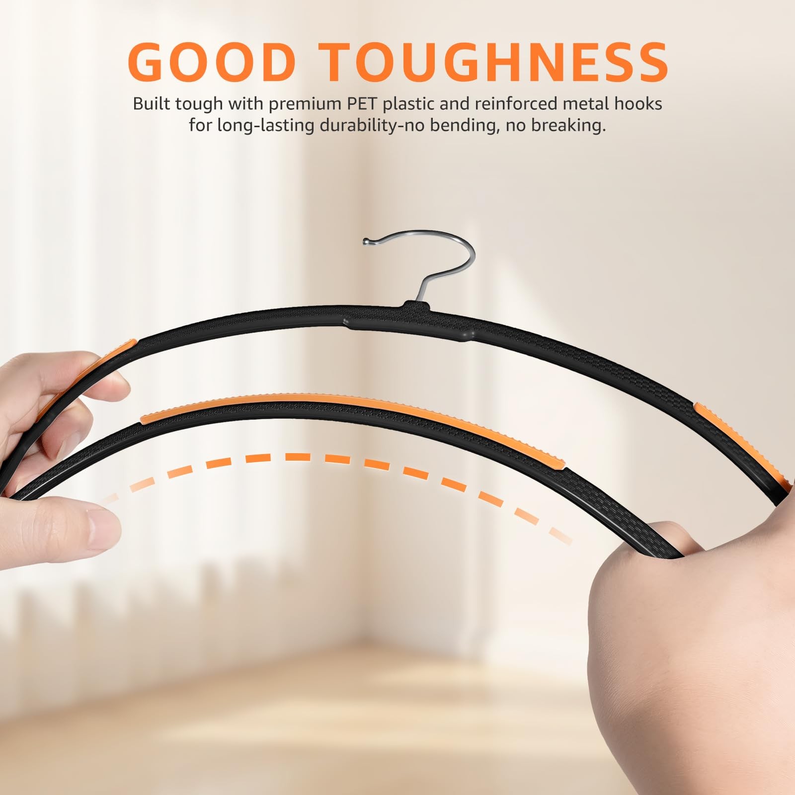 Heavy Duty Plastic Clothes Hangers 10 Pack NonSlip Slim 17.5 Inch Swivel Hook