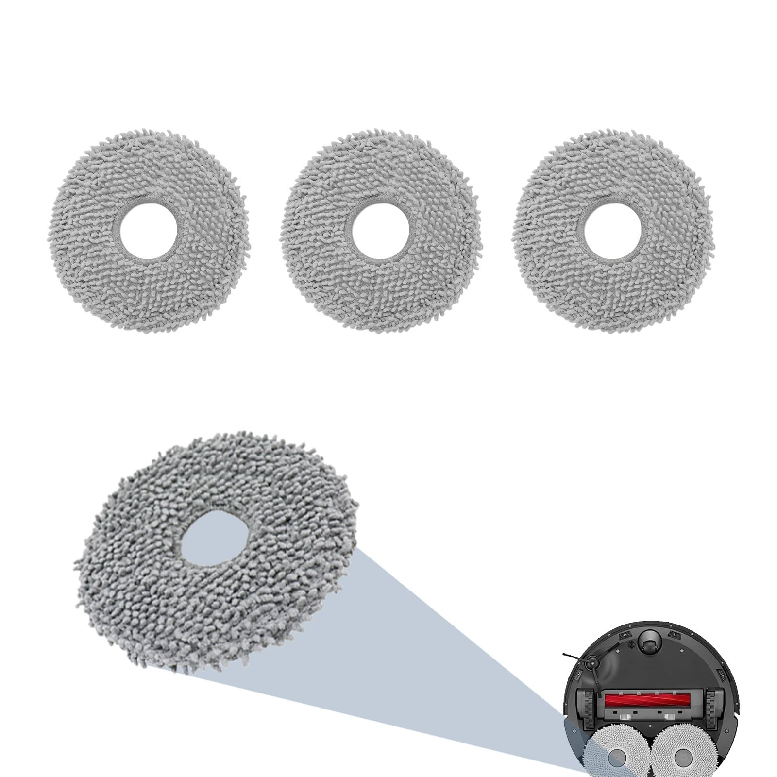 Bycarm Microfiber Mop Cloths Compatible with Roborock Q Revo，Qrevo S, Qrevo P…