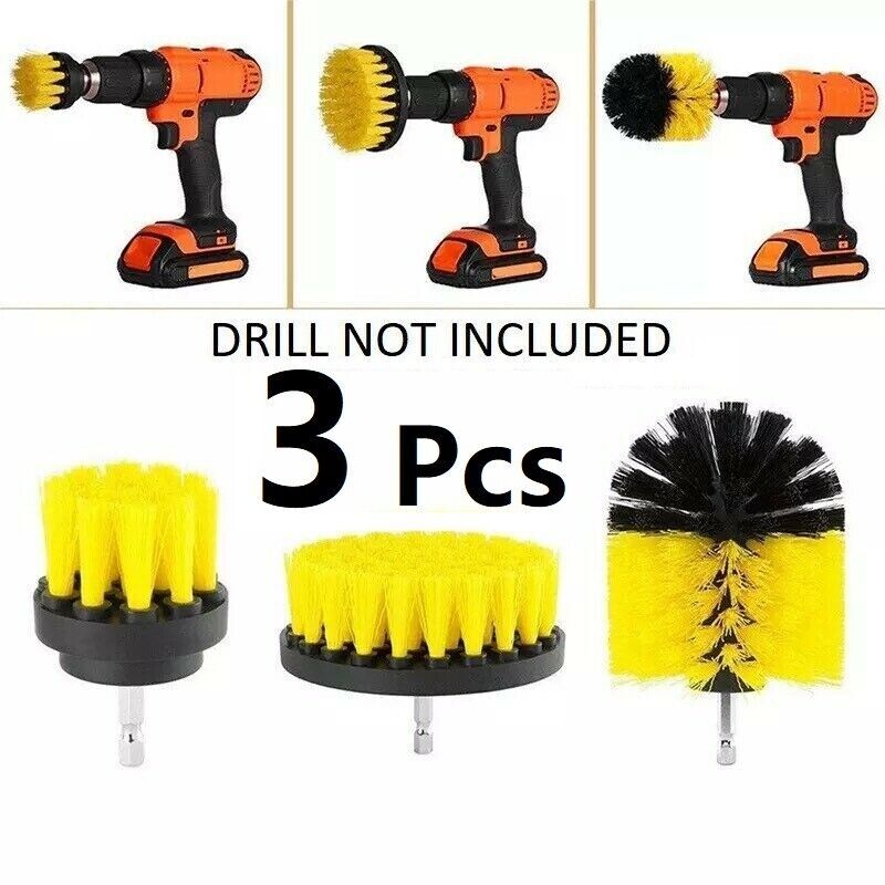 3PCS Drill Brush Power Scrubber Drill Attachments For Carpet Tile Grout Cleaning