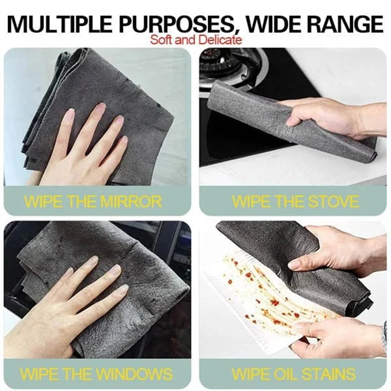 5Pcs Thickened Magic Cleaning Cloth Streak Free Microfiber Cleaning Reusable Rag