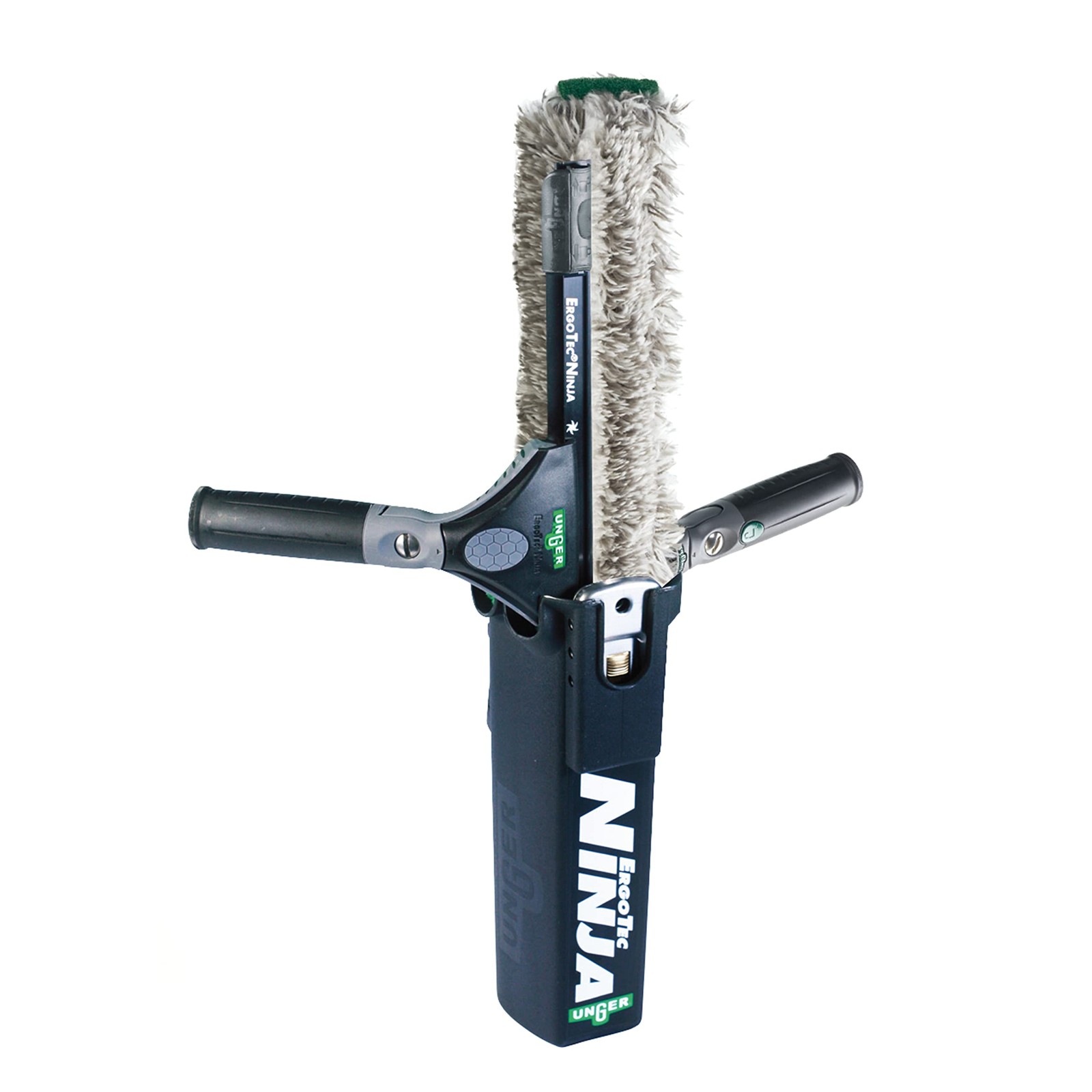 Window Cleaning Kit Squeegee Scrubber Microfiber Cloth Holder Professional 14 In