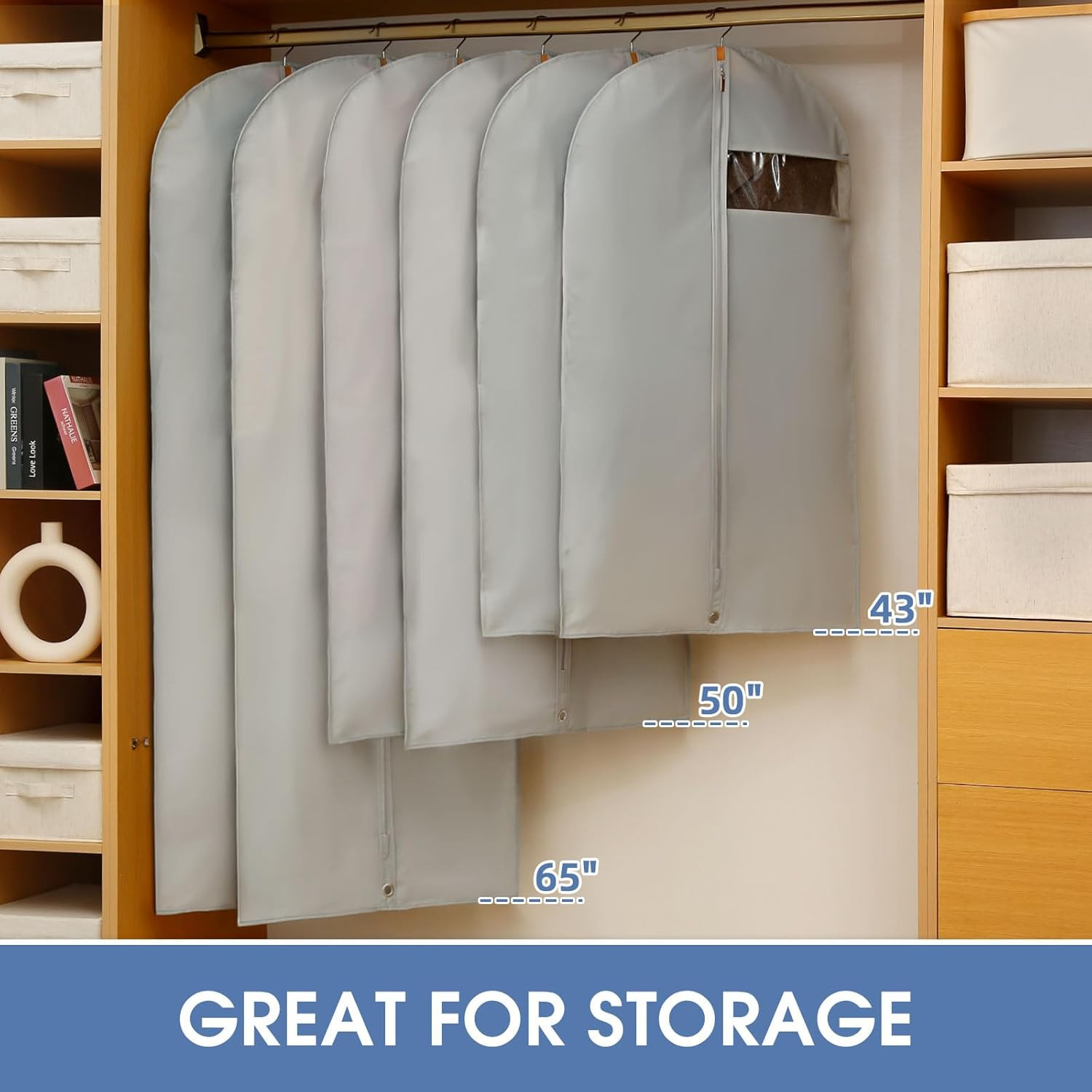 50″ Garment Bag, Mens Suit Bags for Closet Storage and Travel, Garment Bags