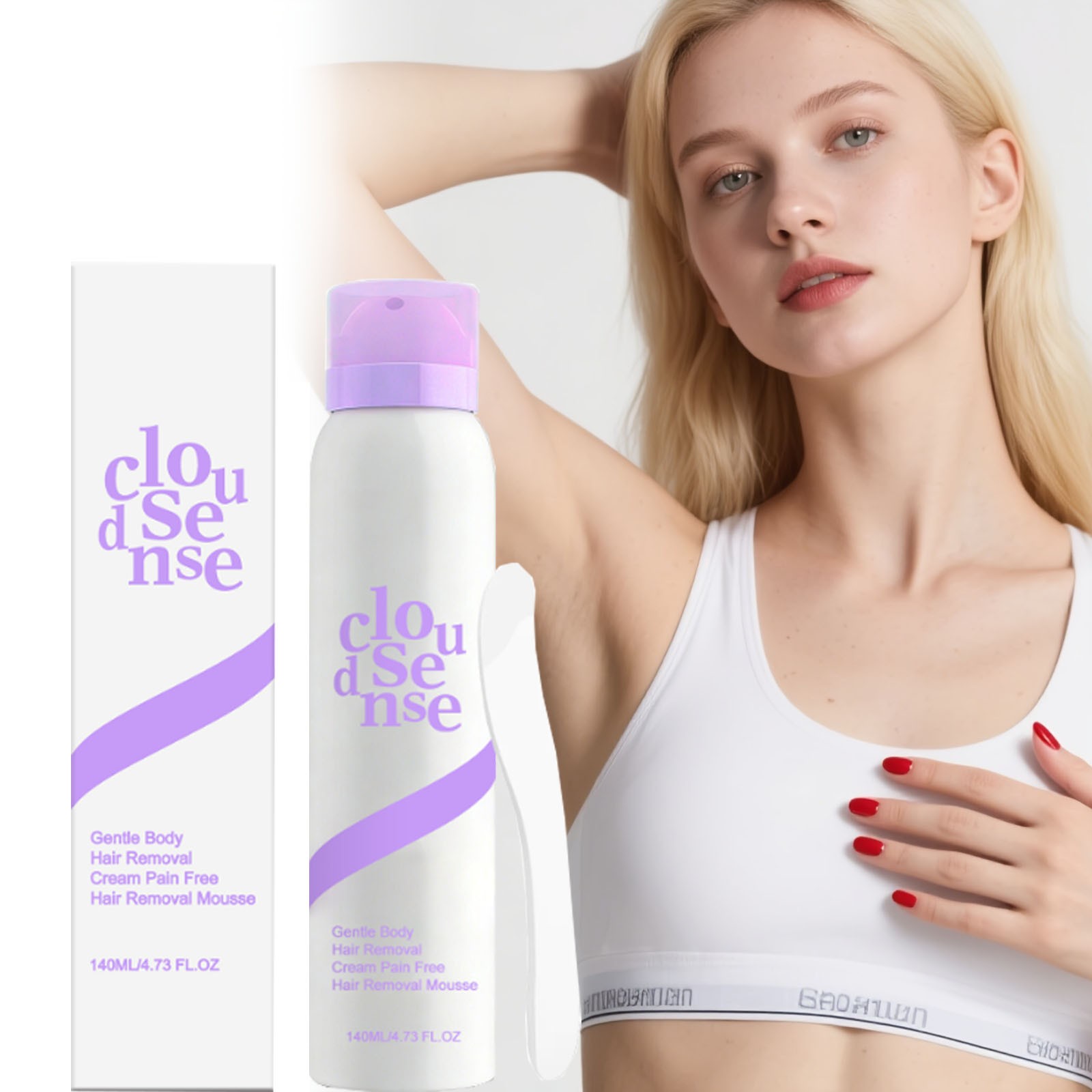 Cloud Sense Gentle Hair Removal Mousse Spray, Aloe & Hyaluronic Acid~2026