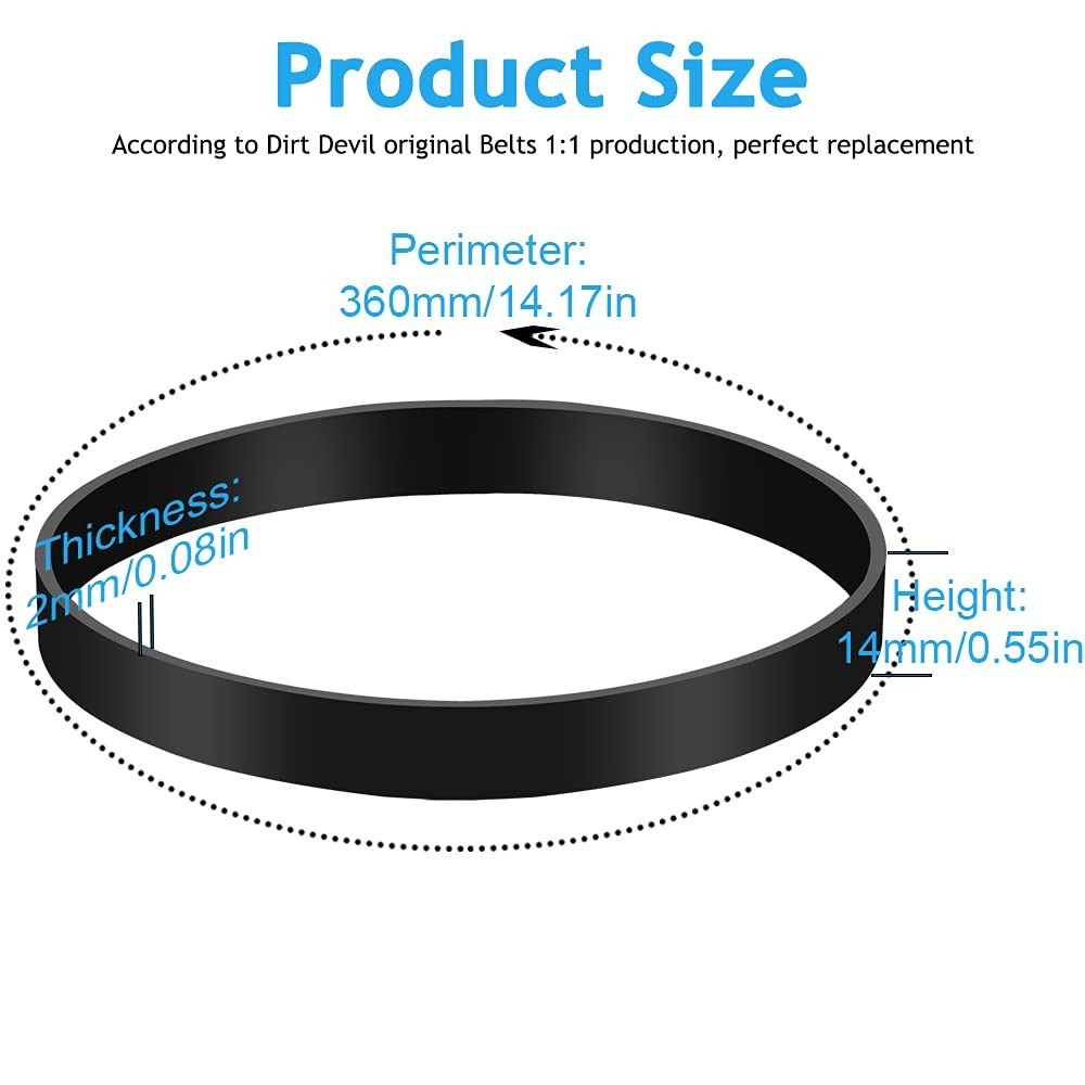 Vacuum Replacement Belts Compatible with Dirt Devil Style 4/5 Featherlite/Pow…