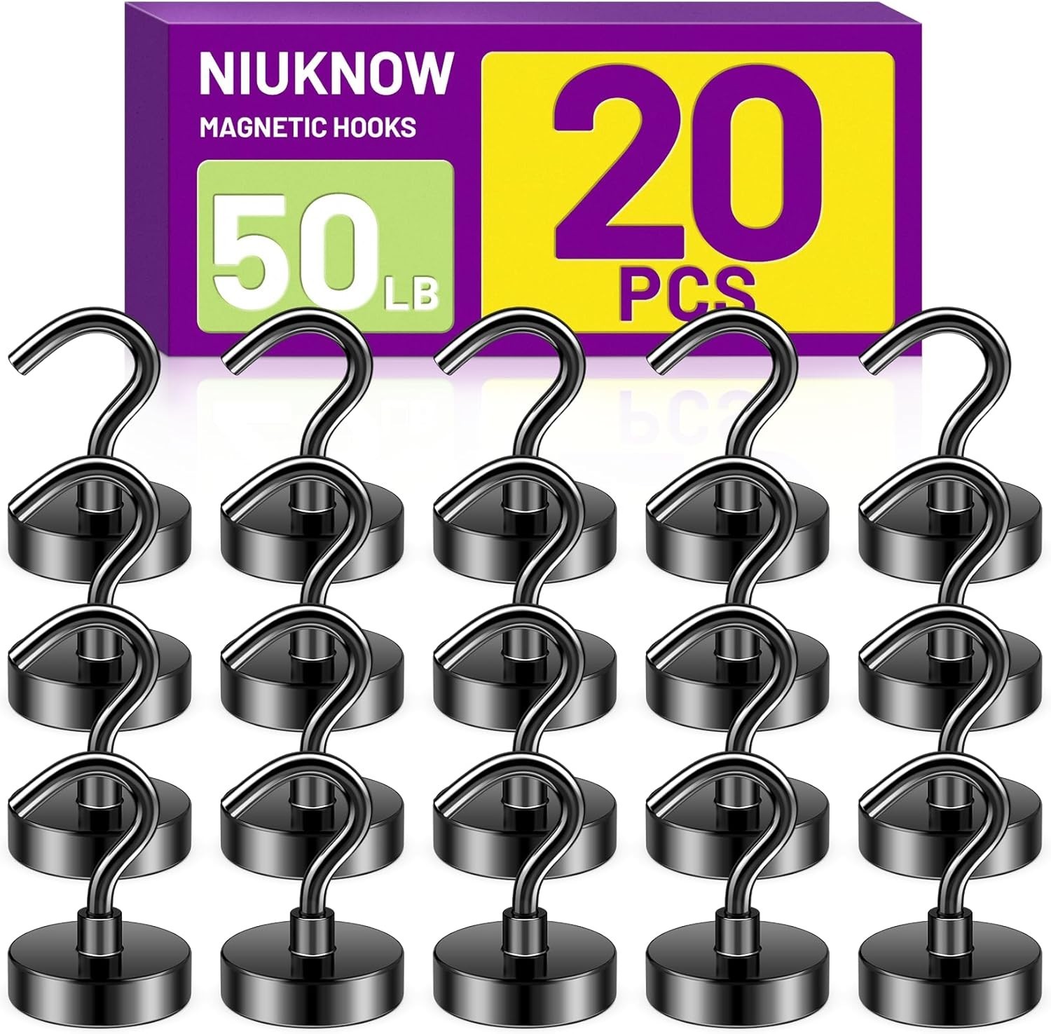 6/10/20 50LBS Heavy Duty, Magnetic Hooks Magnet Hook for Hanging Strong Magnetic