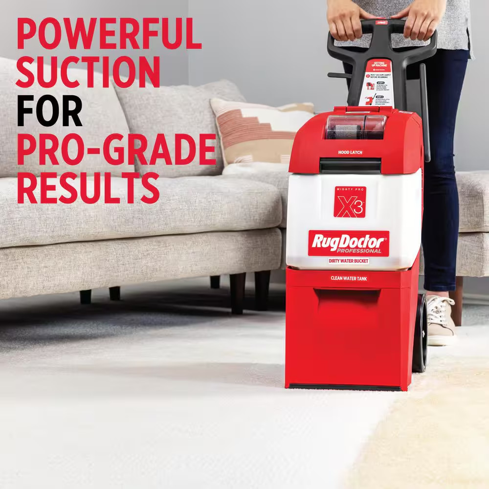 Mighty Pro X3 Commercial Upright Carpet Cleaner with Large Red Pro Pack