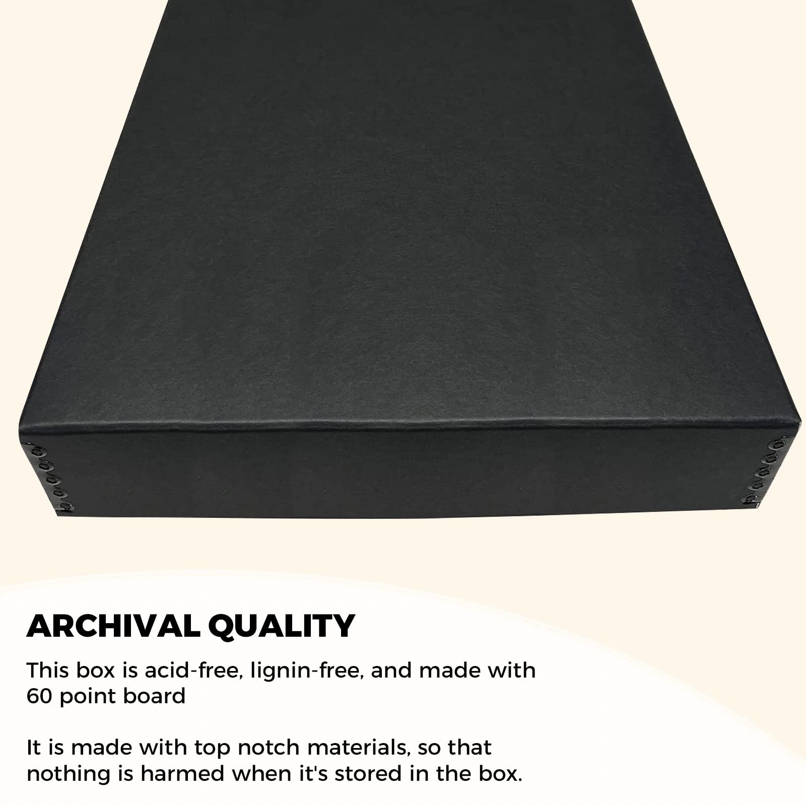 14×18 Black Archival Storage Box Acid-Free Museum Archive Photo Document