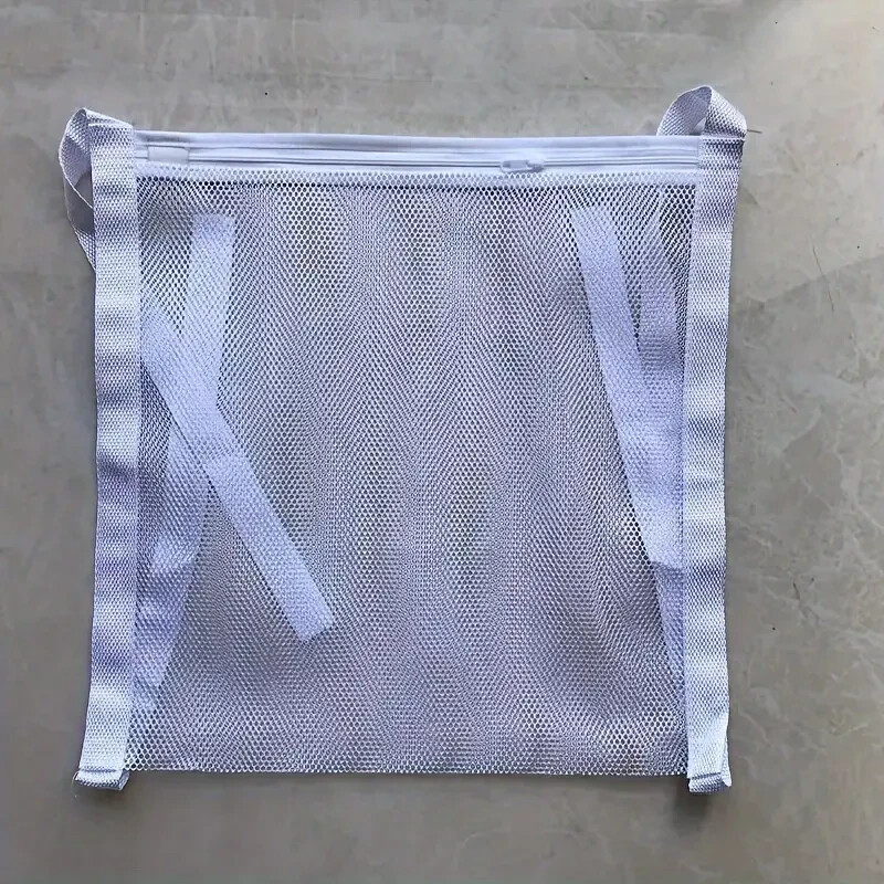 Large Laundry Mesh Sneaker Shoe Wash & Dry Zip Bag, Washer-Dryer Door Straps