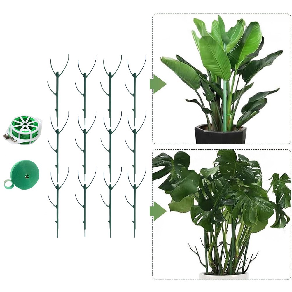 Garden Plant Support Stakes 11.02in Plastic Stackable for Indoor Outdoor