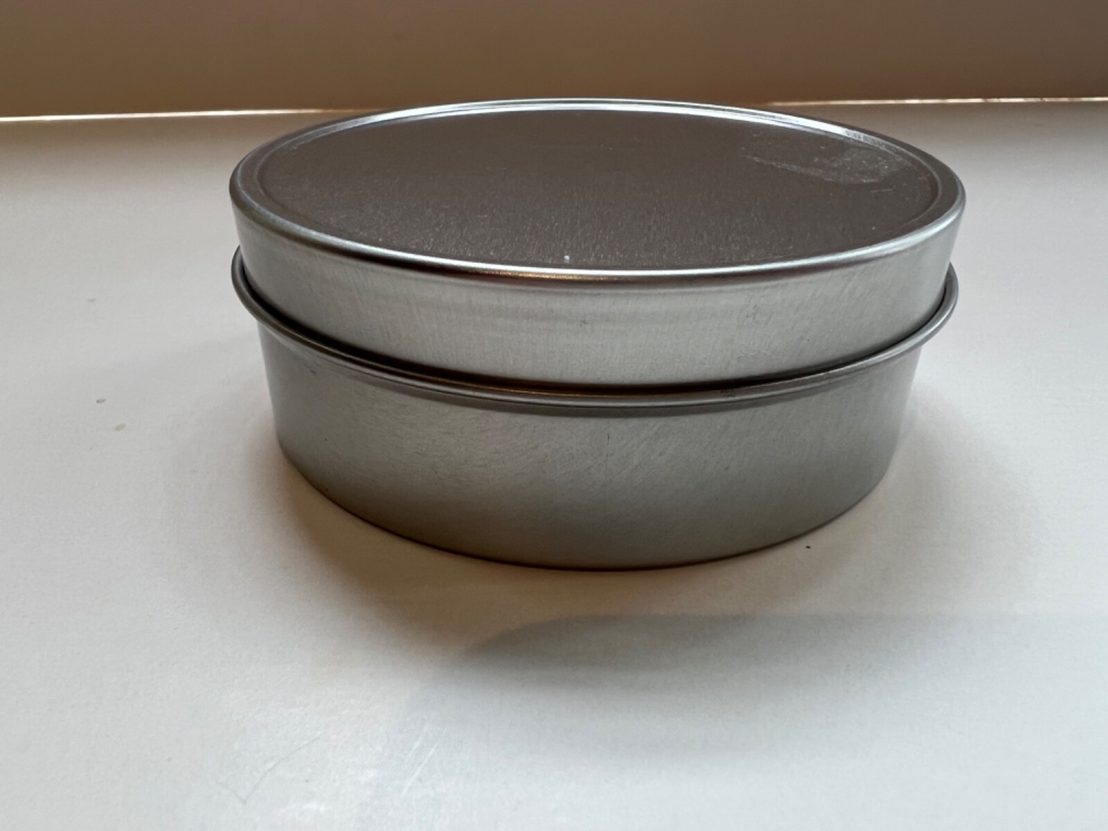 4 oz Metal Slip Lid Tin Shallow Silver – 24                        FREE SHIPPING