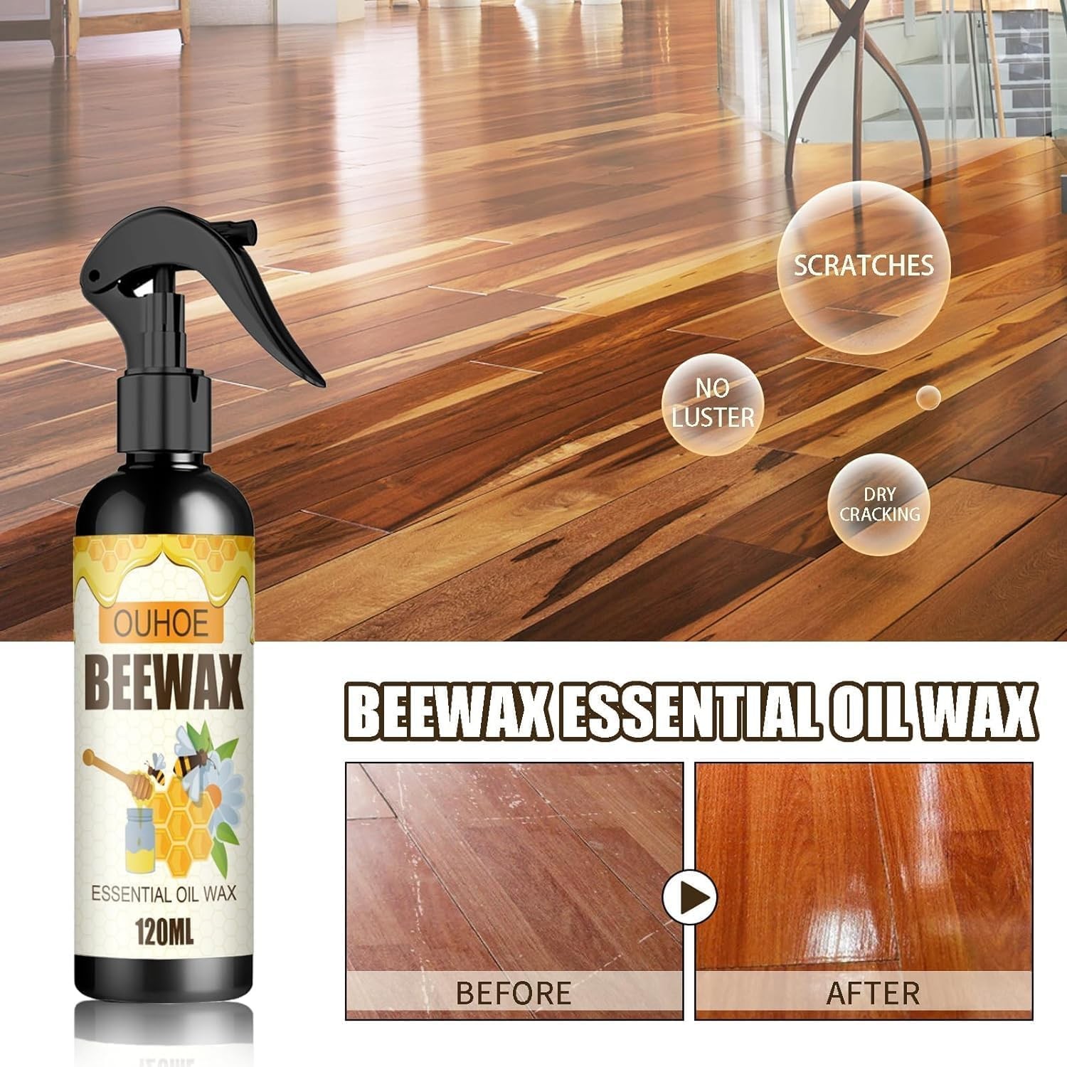 Holyarm 2PCS Natural Beeswax Spray, Spray 0.5 Fl Oz (Pack of 2)